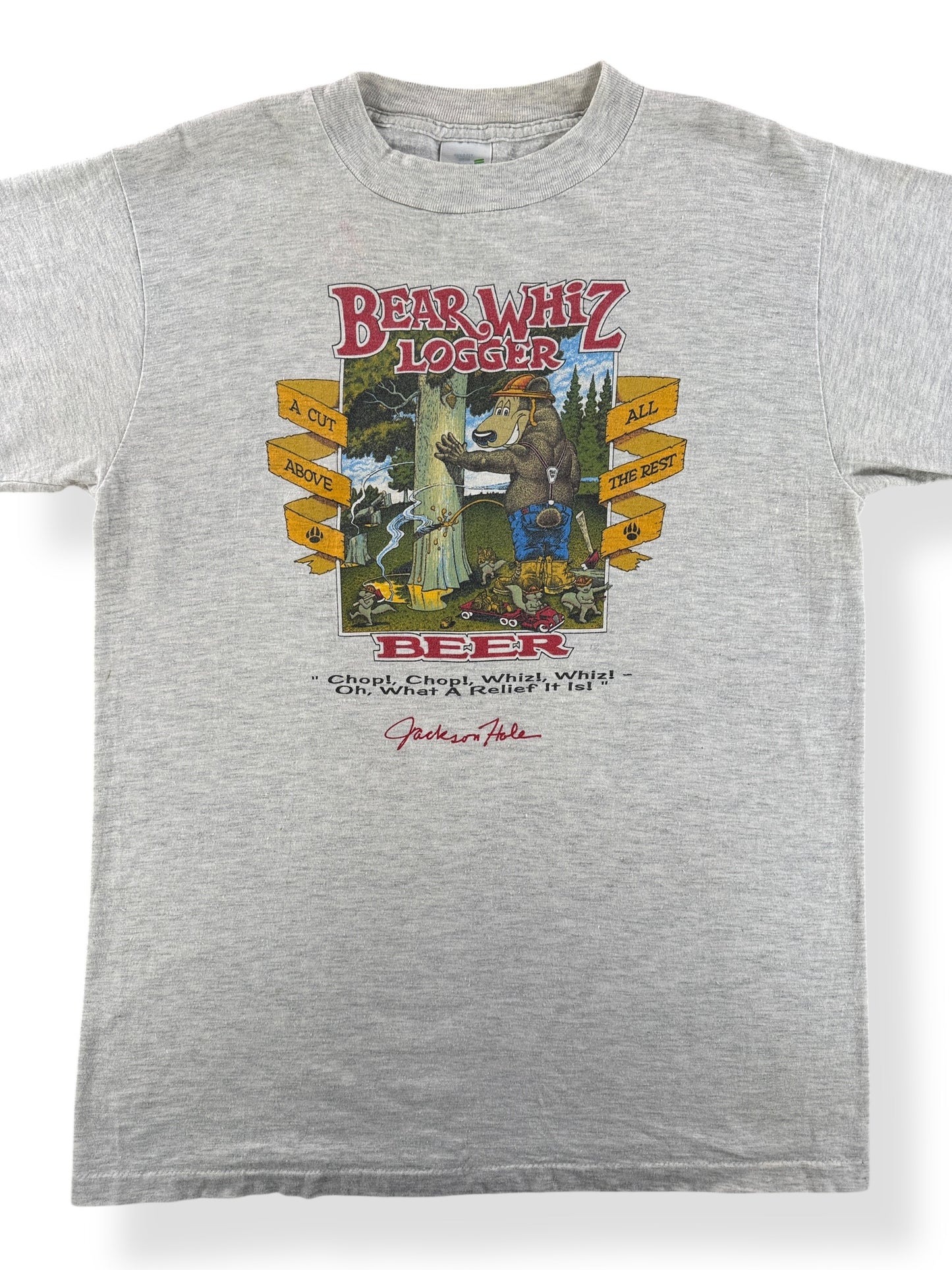 Front Close Up of Vintage Bear Whiz Tee SZ L (Fits M/L)