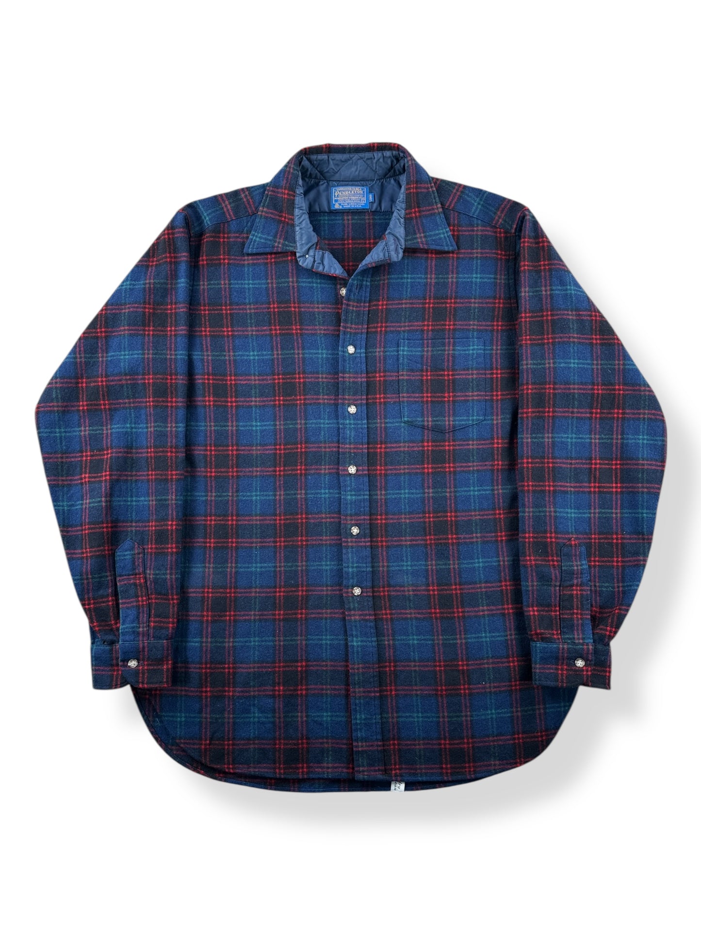 Front of Vintage Plaid Pendleton Wool Flannel SZ L