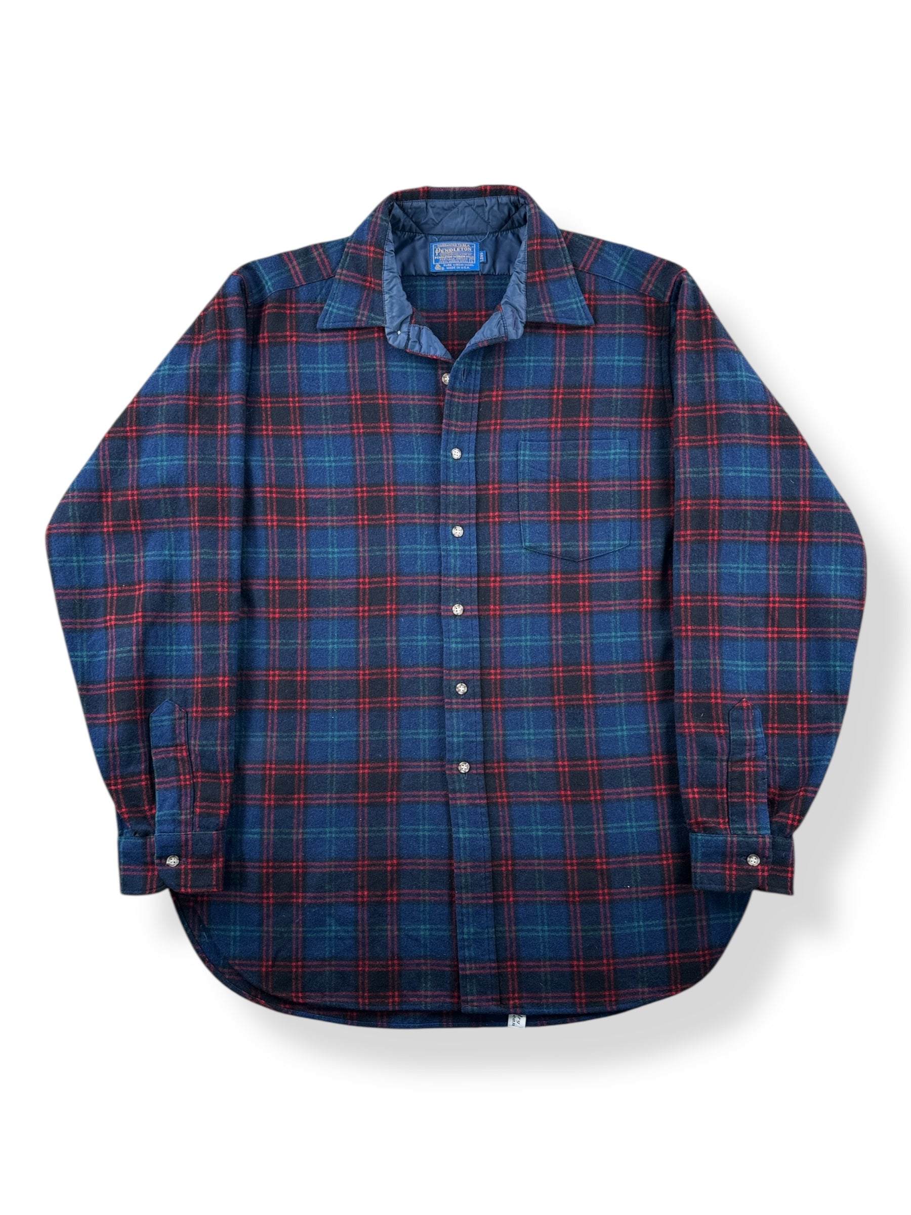 Front of Vintage Plaid Pendleton Wool Flannel SZ L