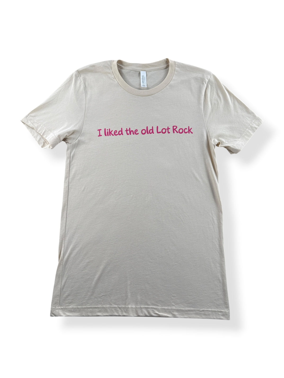 Front of pink Old Lot Rock Tee