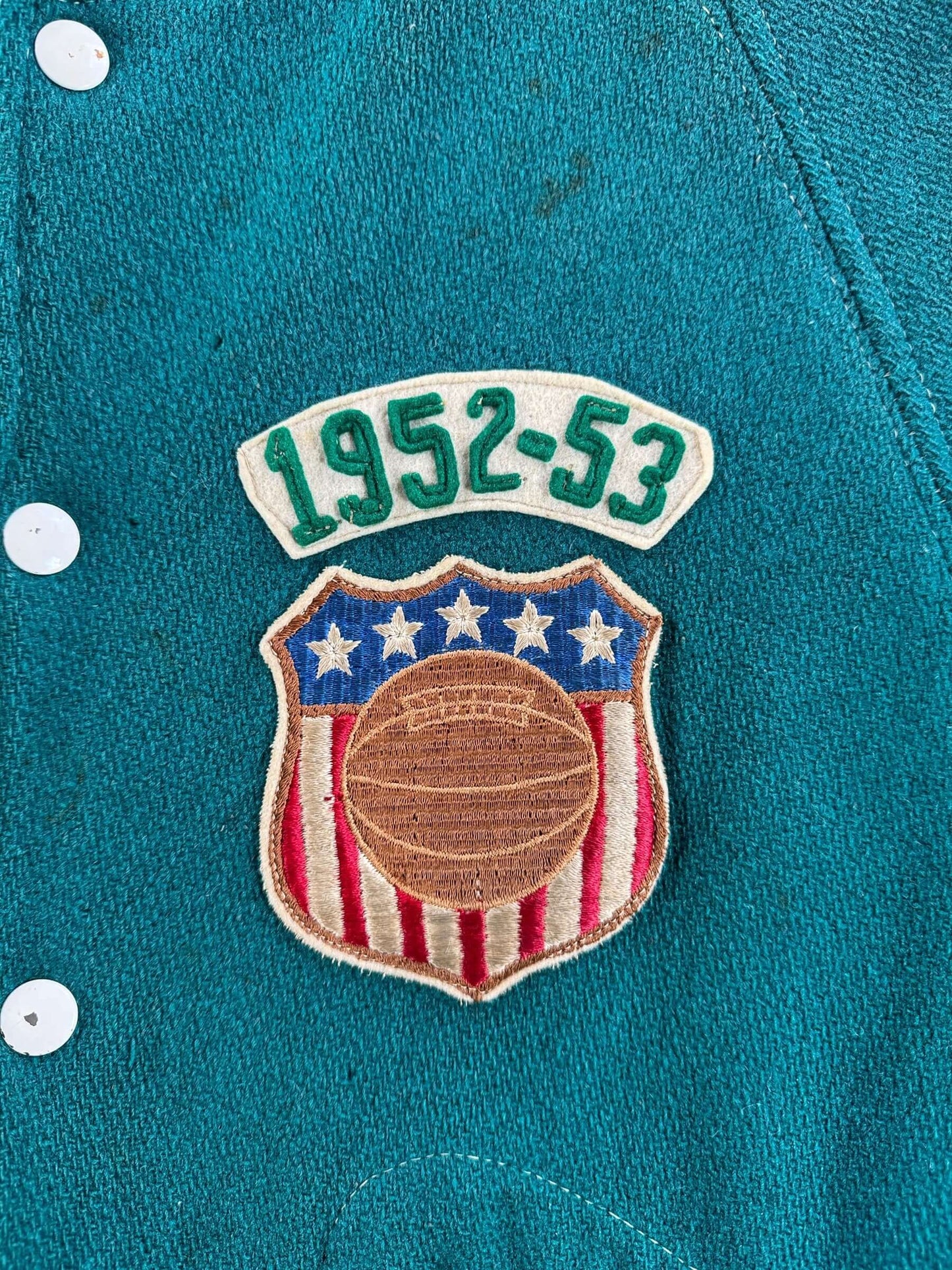 Patch on Vintage 1952 Fontainebleau Foresters Varsity Jacket SZ M