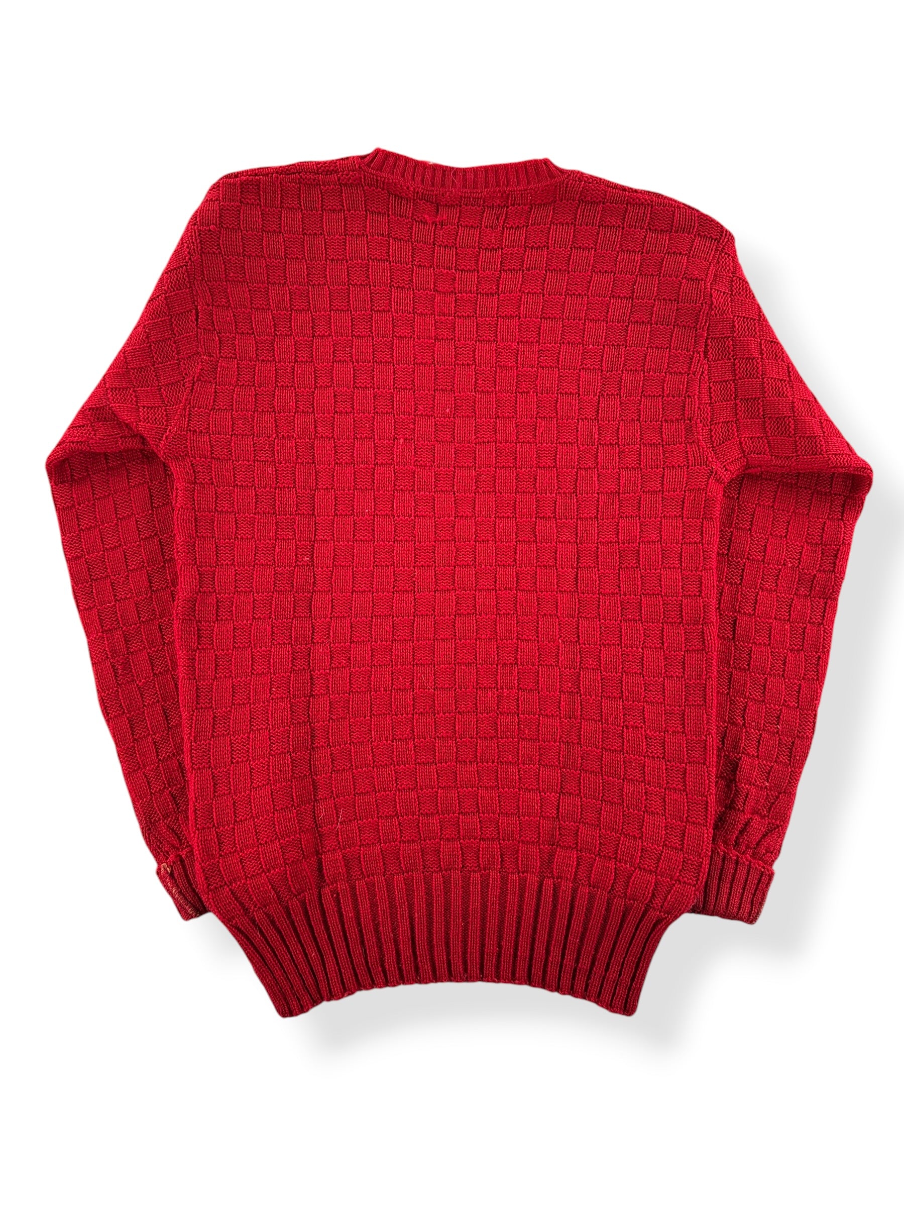 Back of Vintage Red Knit Vaughn-At-Sather Gate Sweater SZ XS