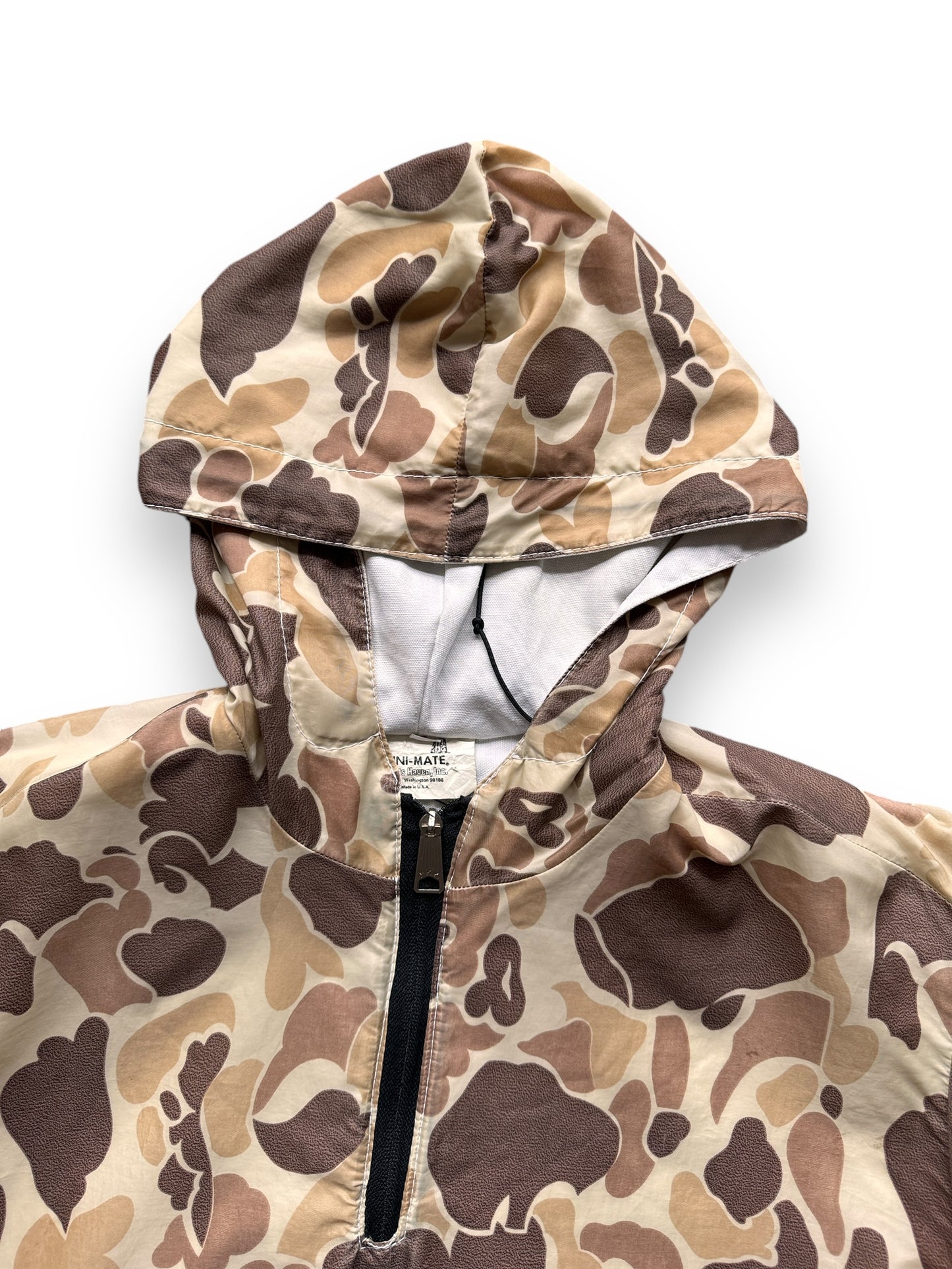 hood on Vintage Mini-Mate Seattle Camo Parka SZ M