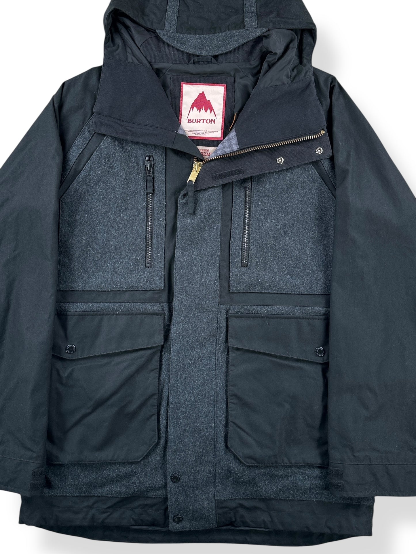 Front Close Up of Filson x Burton Hellbrook Jacket SZ M