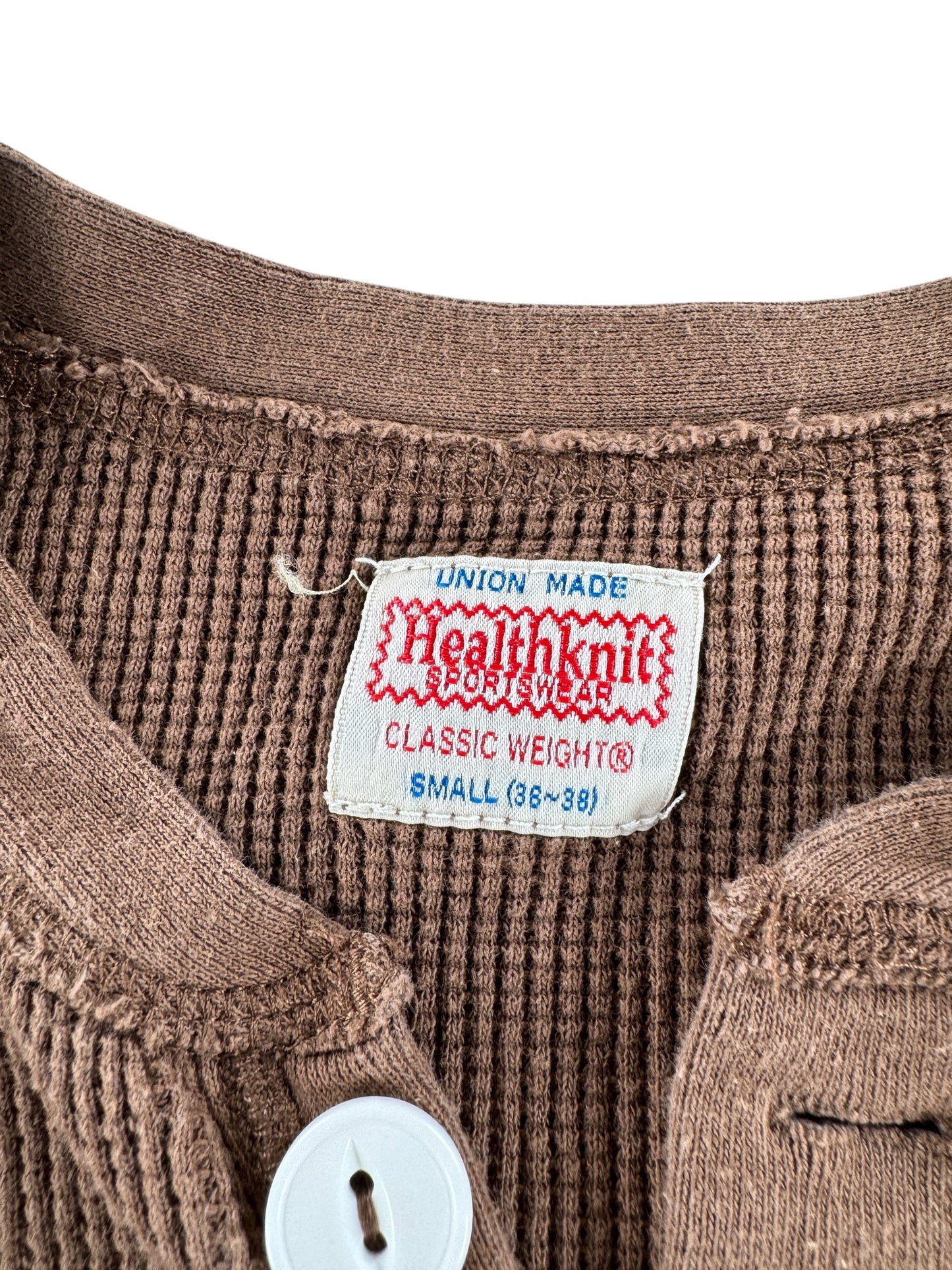 Label on Vintage Healthknit Short Sleeve Thermal SZ S