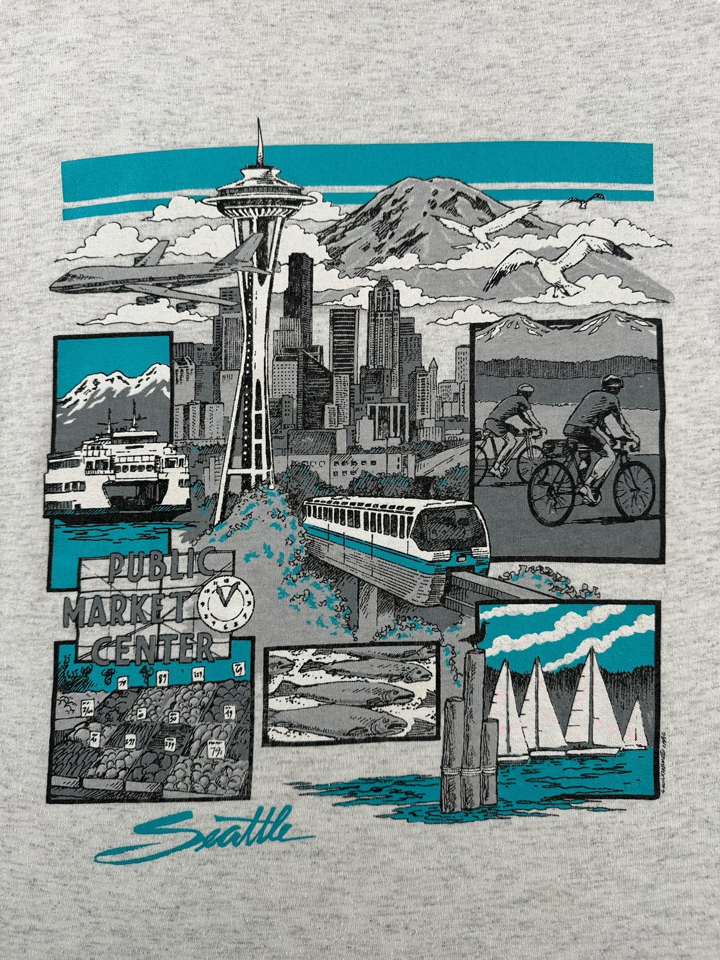 Graphic of Vintage Seattle Tourism Tee SZ L