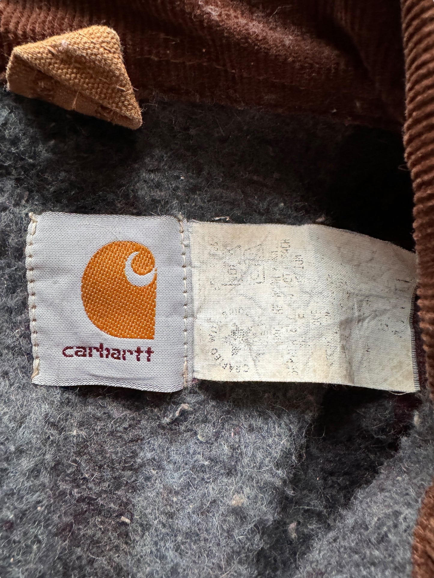 Tag on Vintage Worn Carhartt Detroit Jacket SZ L