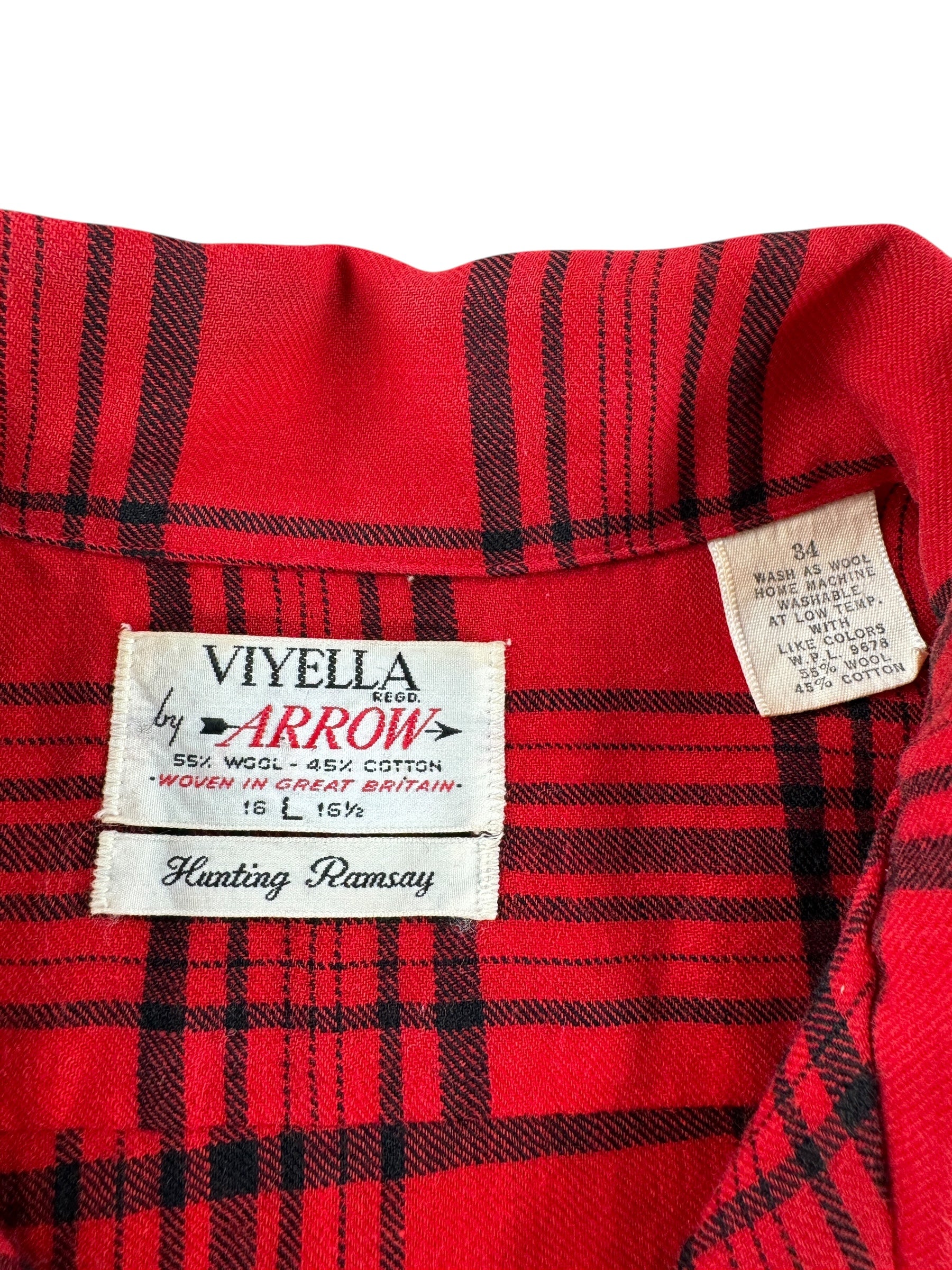Tag on Vintage Viyella by Arrow Hunting Ramsey Shirt SZ L