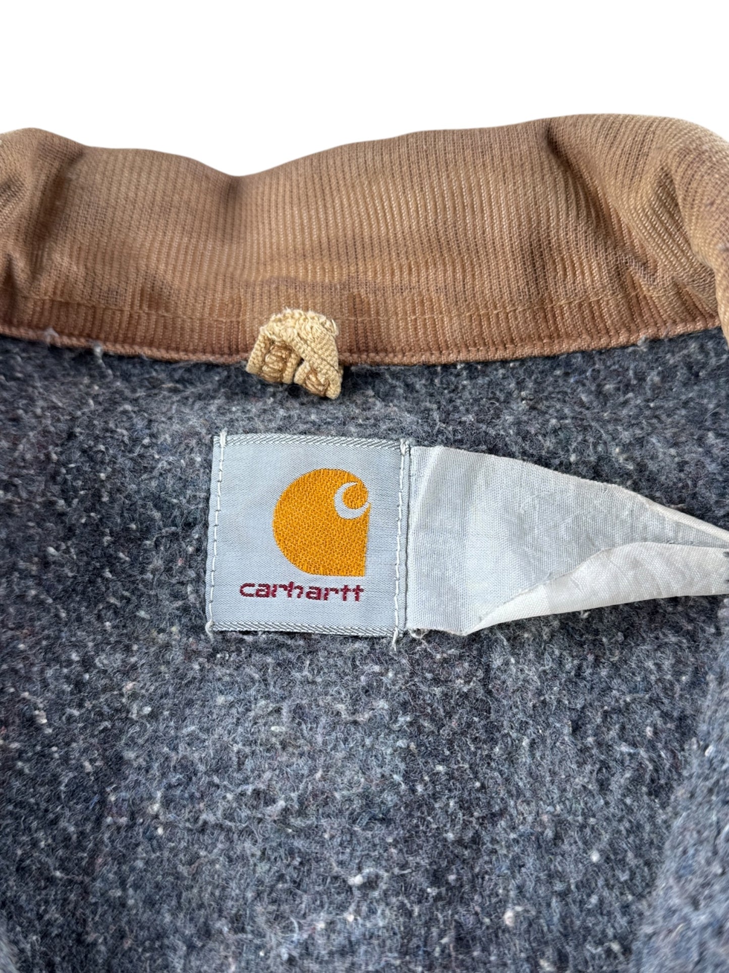 Tags on Vintage 90’s Carhartt Faded Tan Detroit Jacket SZ XL