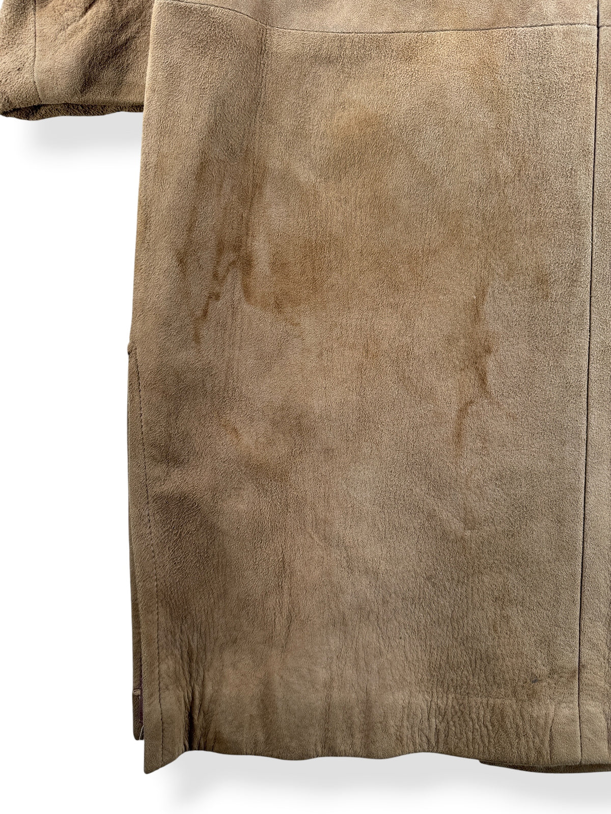 Staining on Vintage 60s Suede Coat SZ S - AS IS