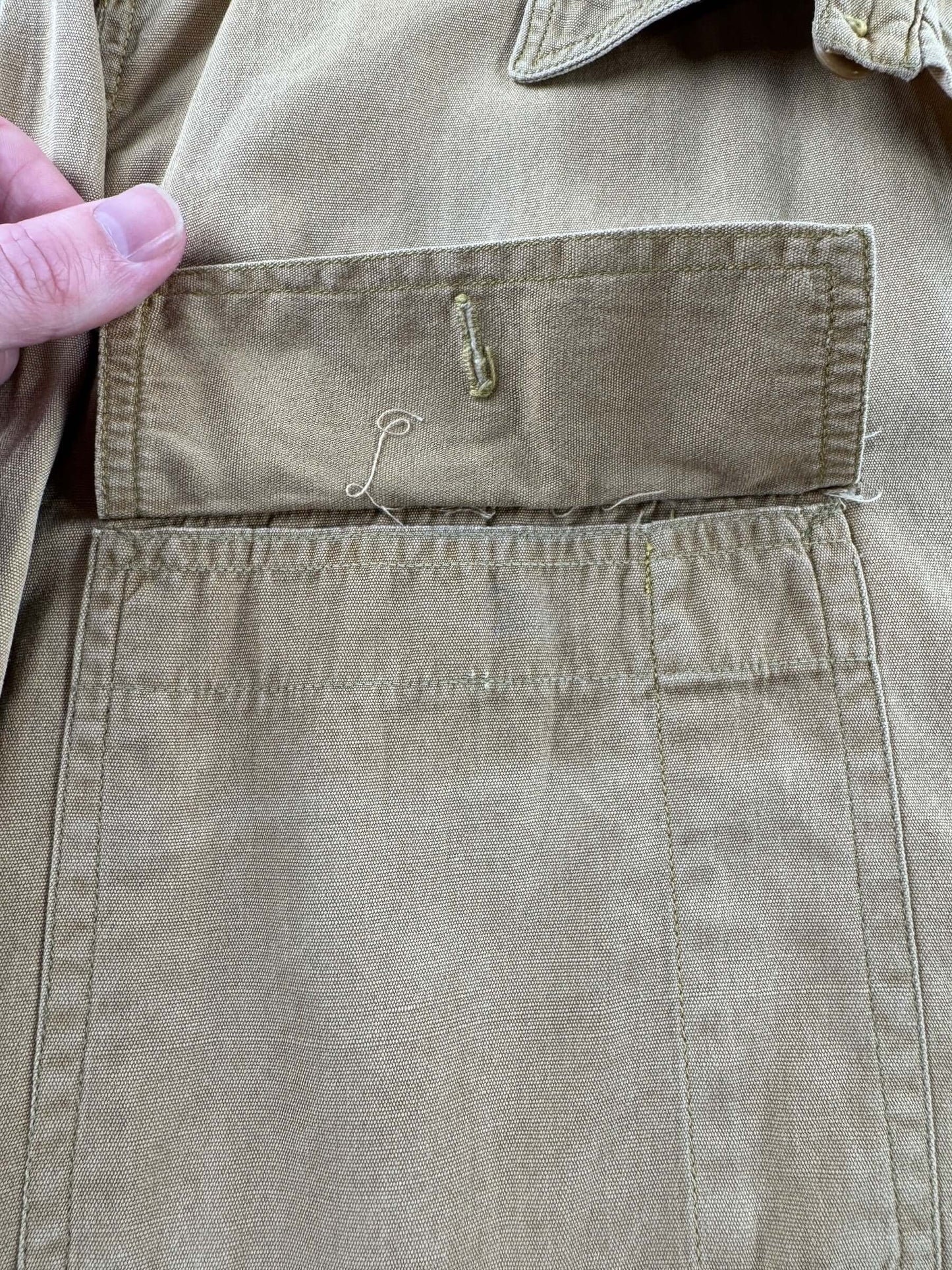 Missing Button on Vintage Crest Army Chinstrap Top SZ L
