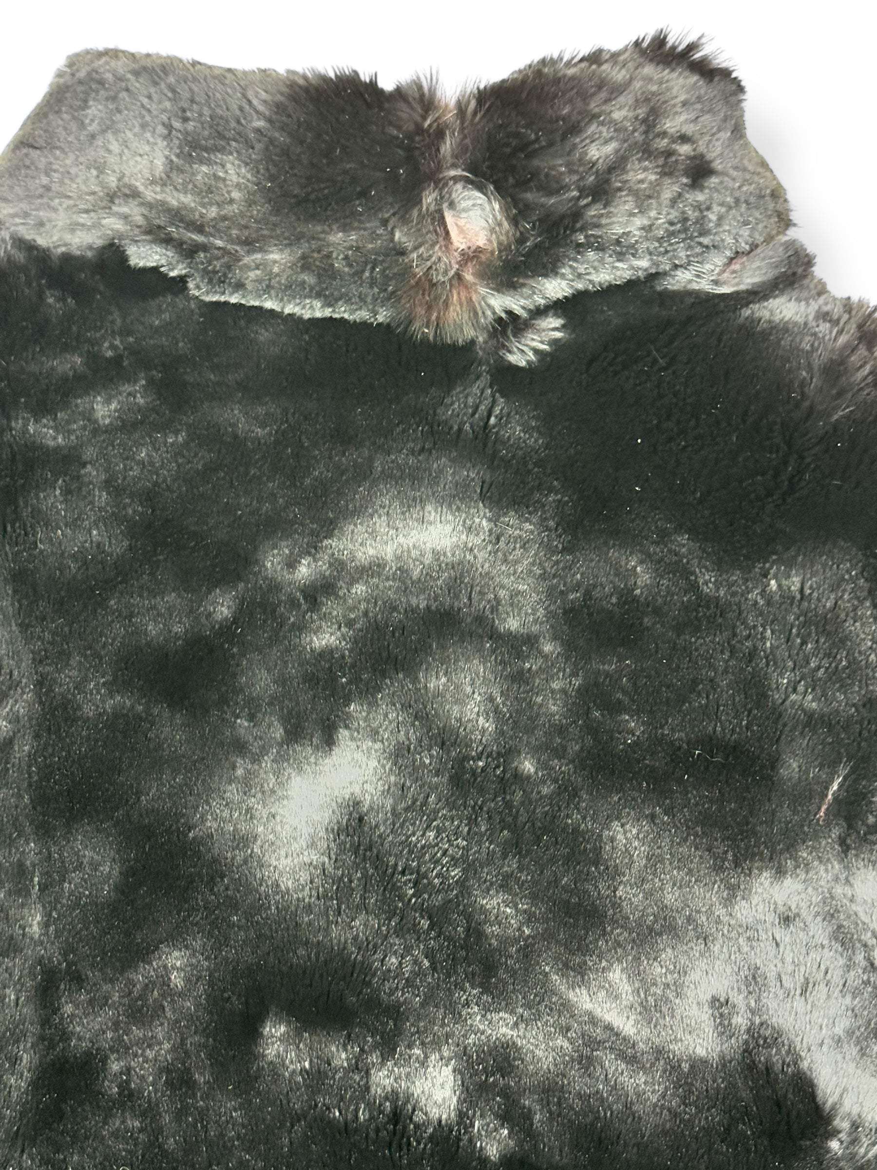 Hole at back of collar of 1940s Black Mink Coat M-L
