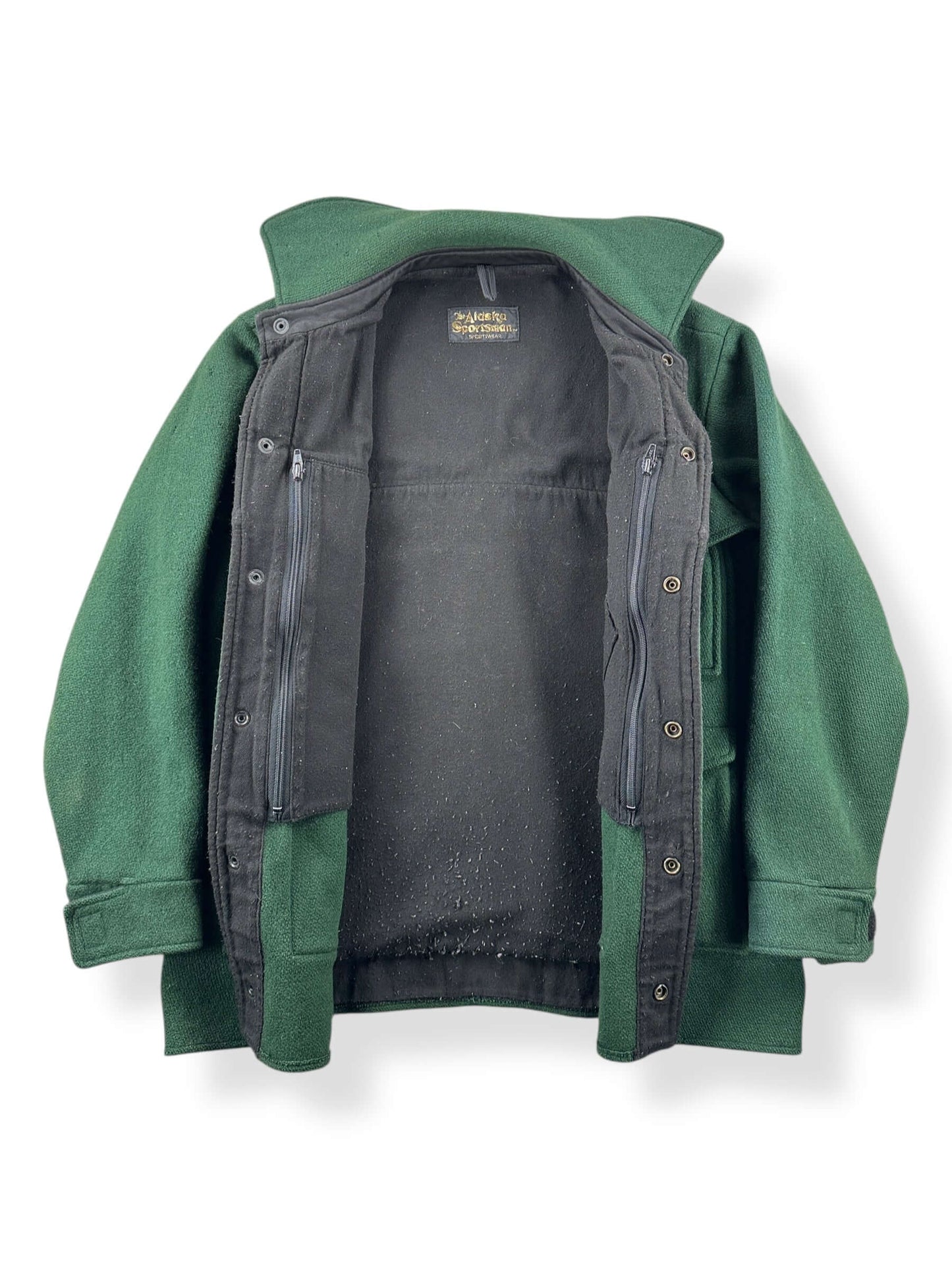 Inside of Vintage Alaska Sportsman Green Cruiser Jacket SZ M