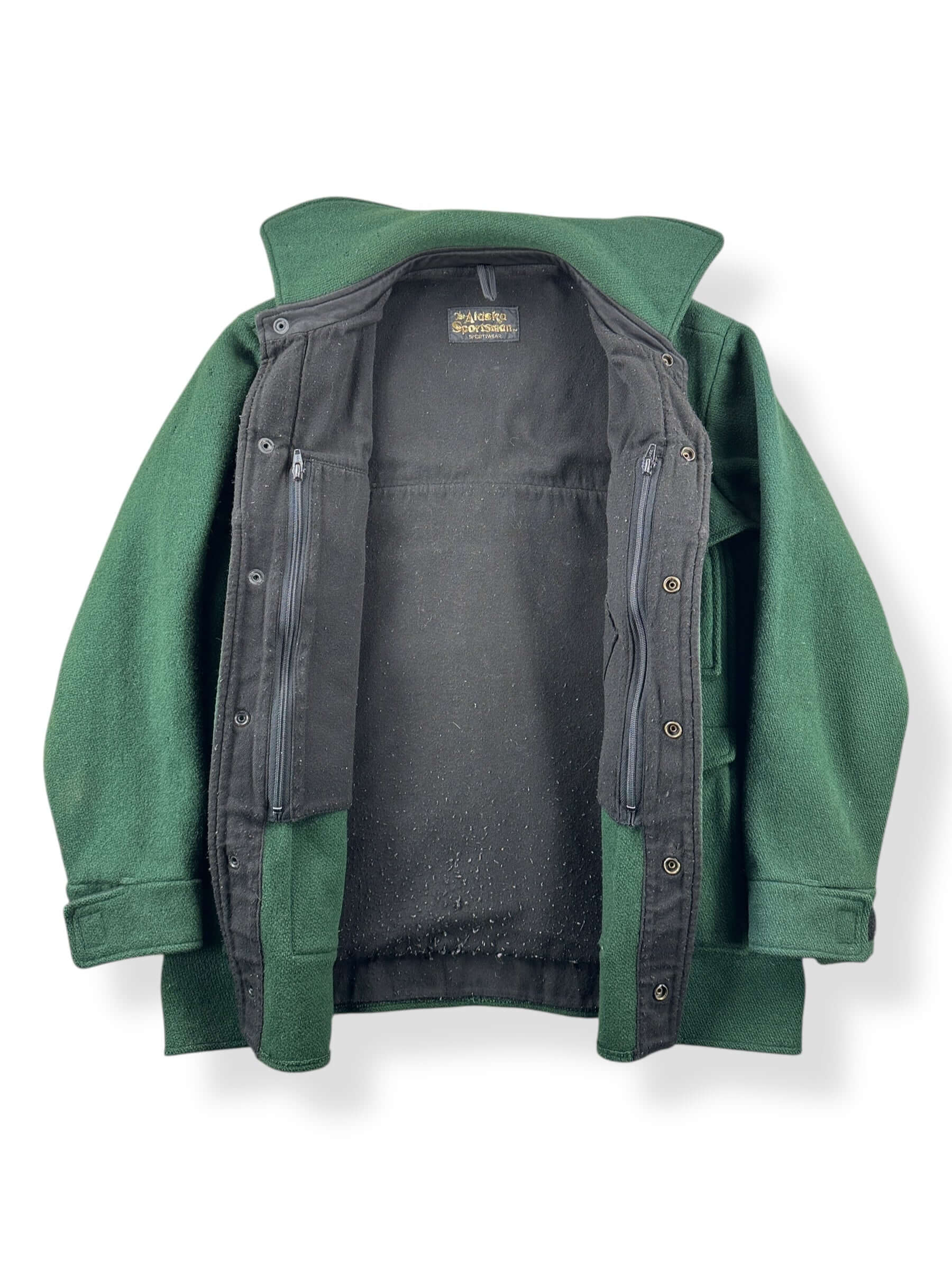 Inside of Vintage Alaska Sportsman Green Cruiser Jacket SZ M