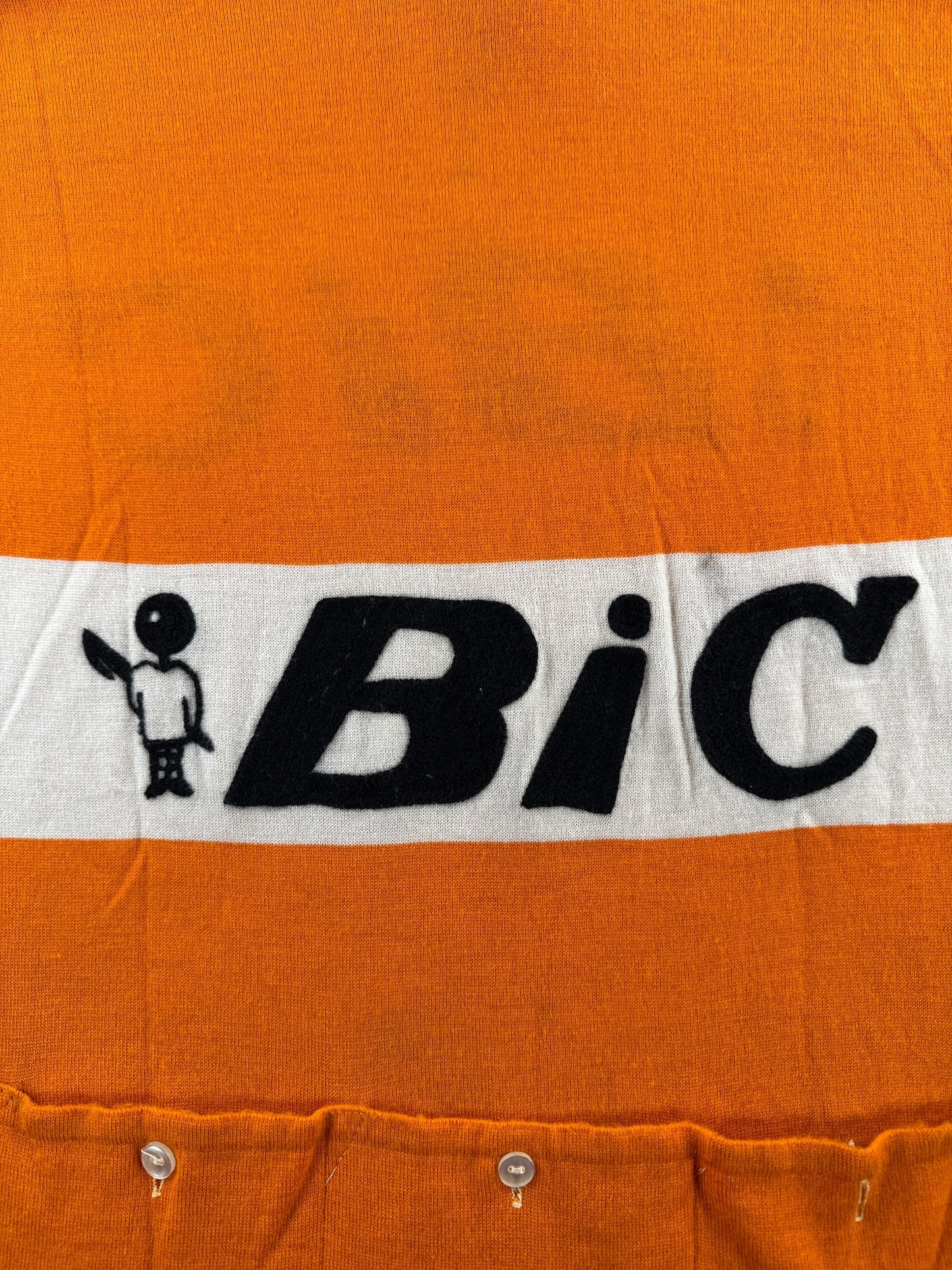 Back Chainstitching on Vintage 60s Bic Cycling Jersey SZ XS