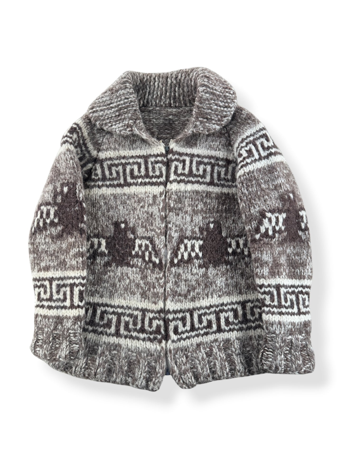Front of Vintage Thunderbird Cowichan Style Sweater SZ M