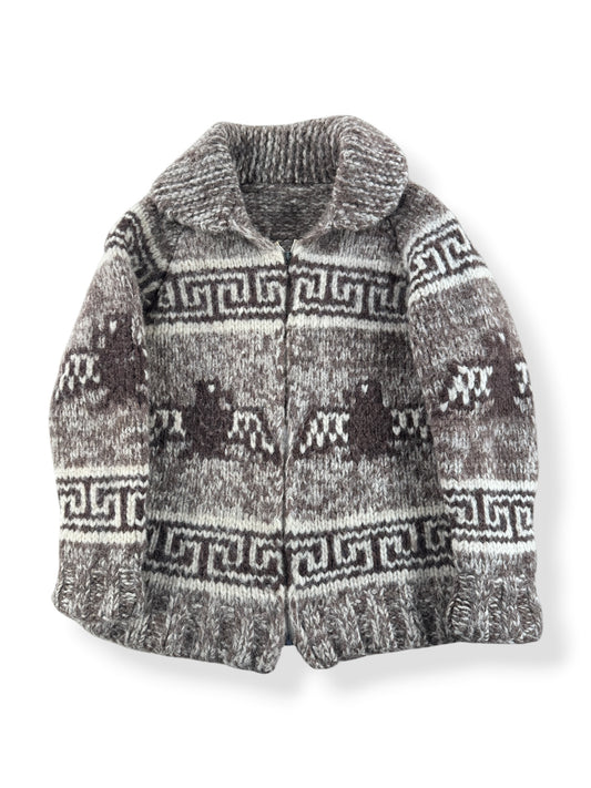 Front of Vintage Thunderbird Cowichan Style Sweater SZ M
