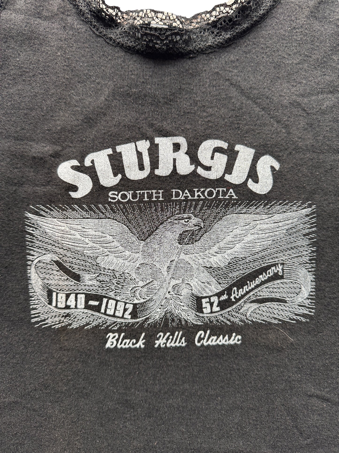 Front Graphic of Vintage Sturgis 1992 Ladies Tank Top SZ L