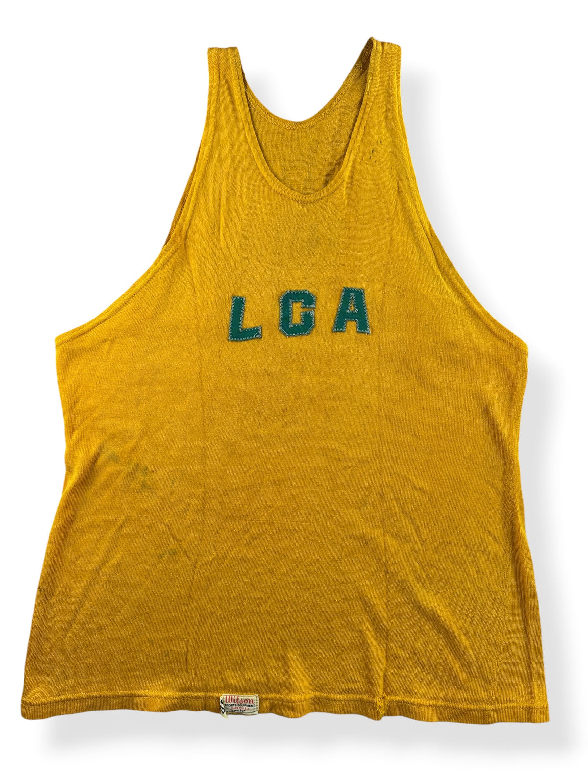Close-up of Vintage 1950s Wilson LCA Tank Top SZ 42 (Fits M)