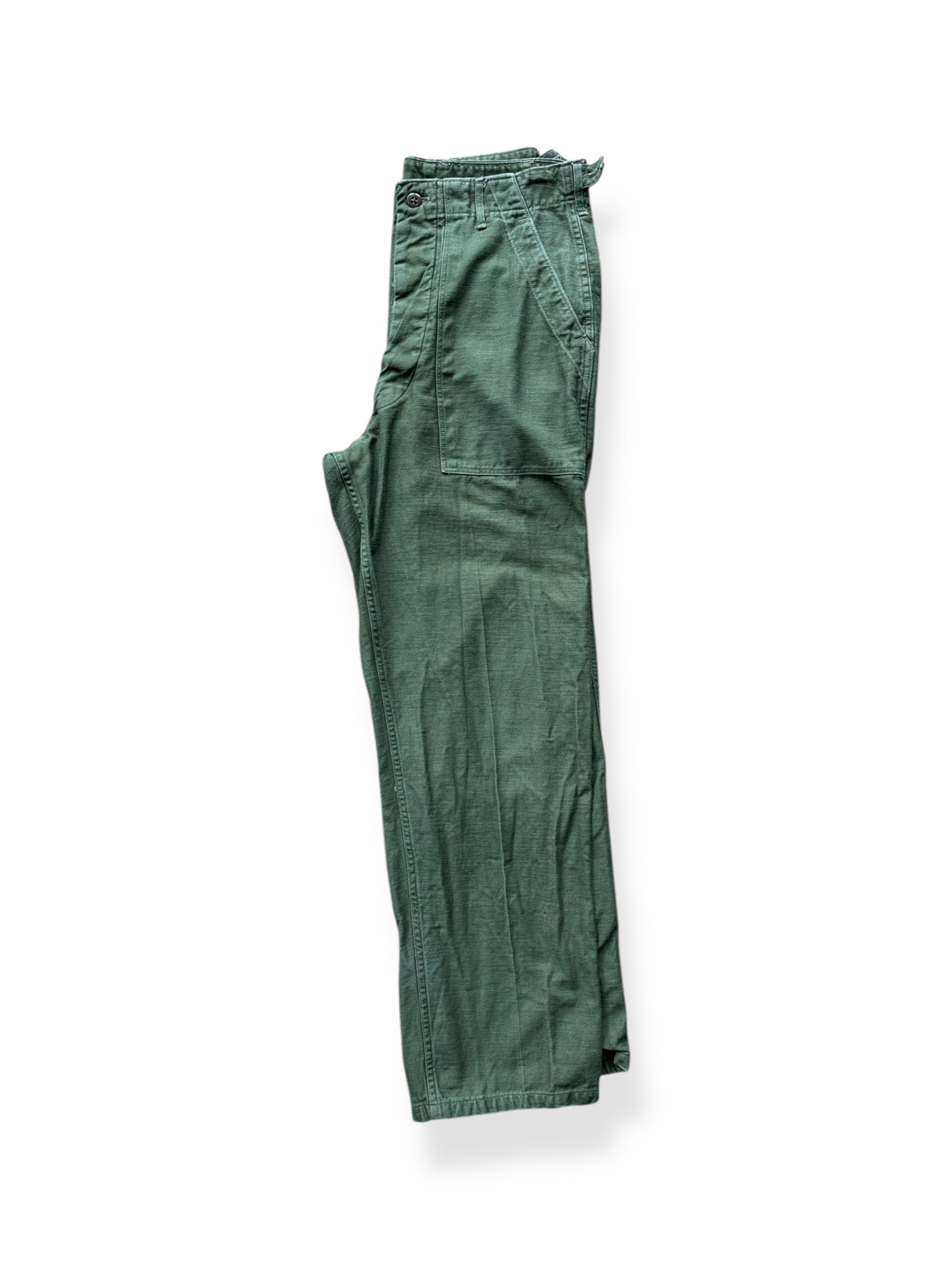 Unfolded Vintage Dark Green 1950s Era OG-107 Trousers W31