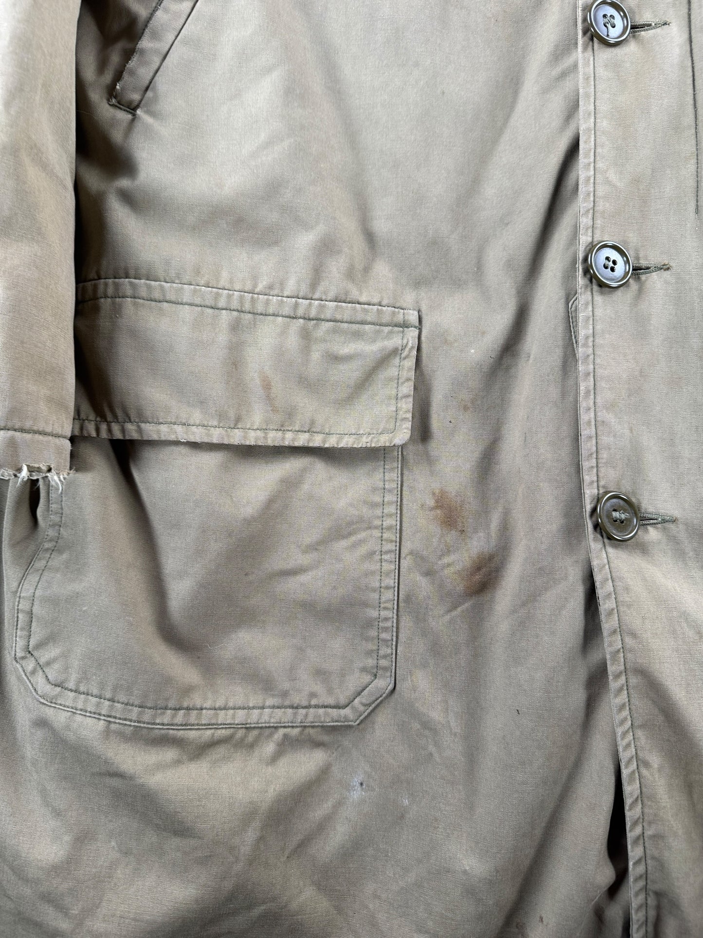 Wear on Vintage WW2 Military Parka SZ XXL AS IS