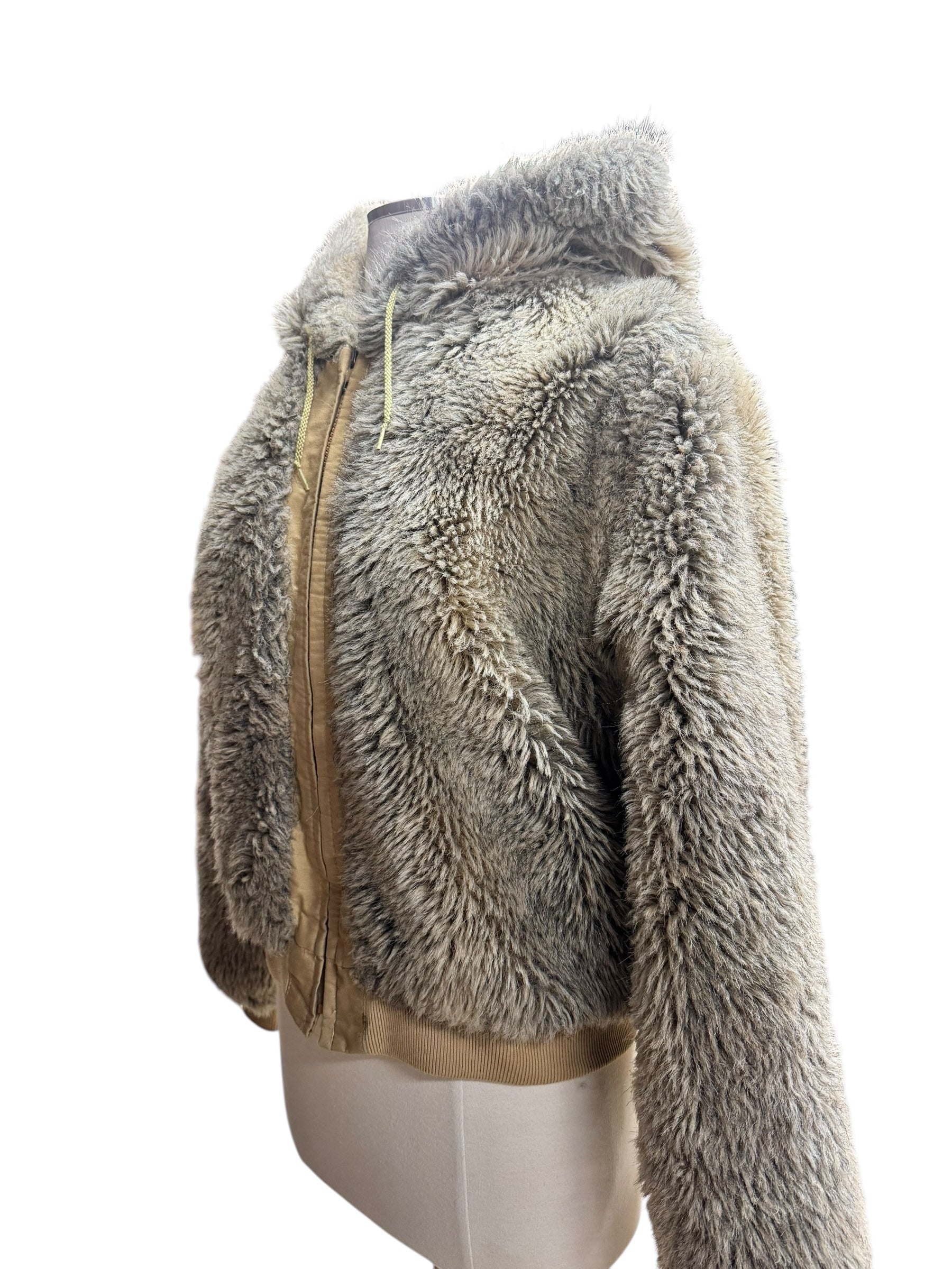 Side view of 1980s Pacific Trail Faux Fur Hooded Jacket L