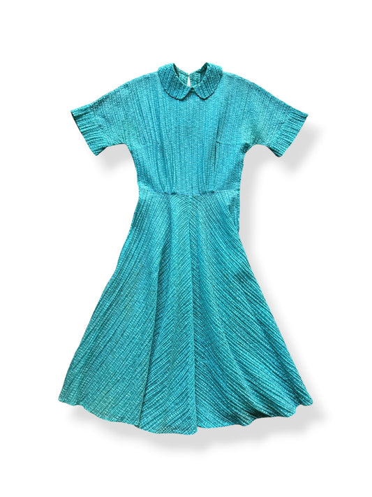 Front of Vintage Turquoise Nylon Dress SZ S/M - AS IS
