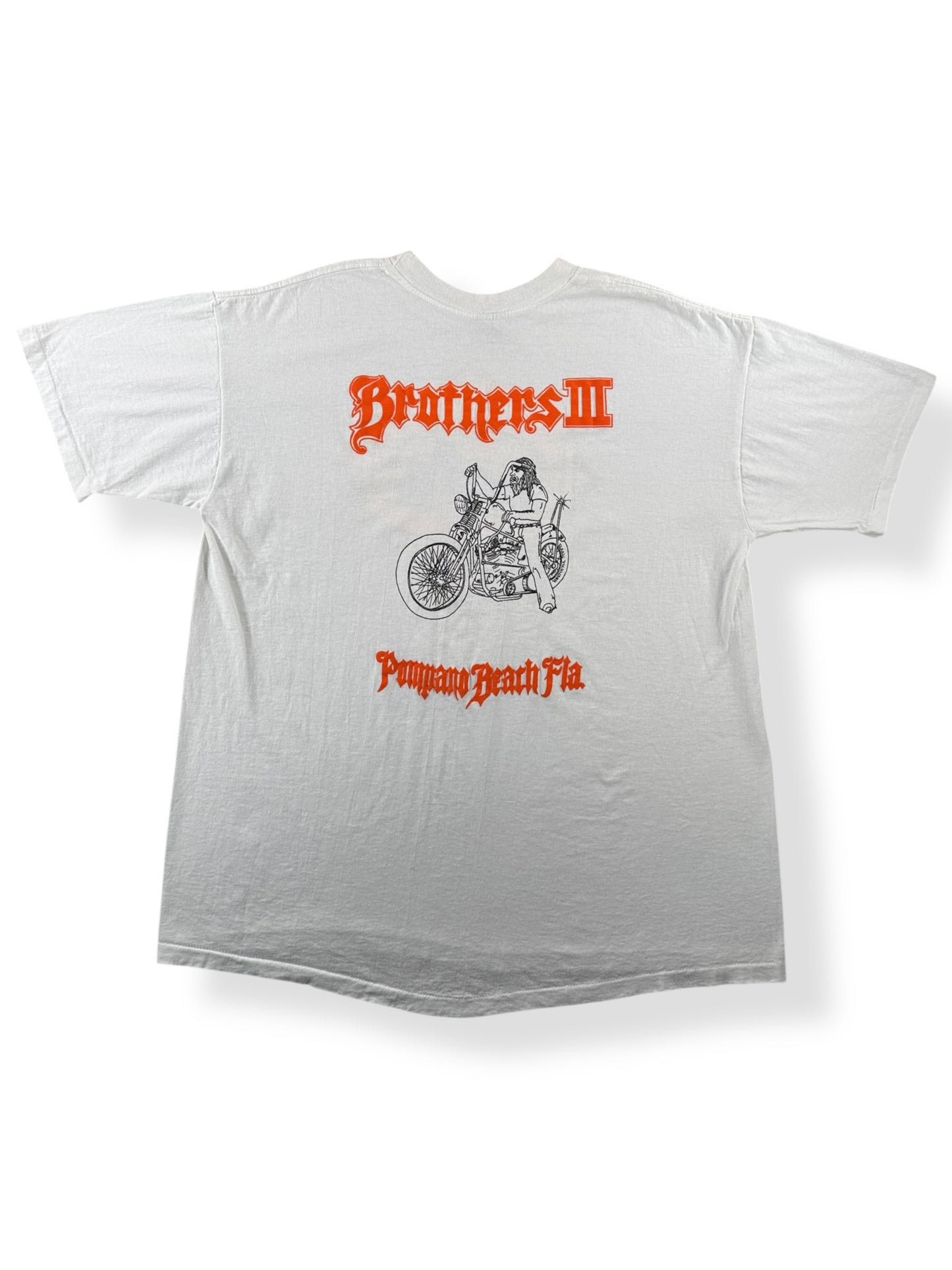 Back of Vintage 1990 Harley Brothers III Tee SZ XXL (Fits XL)