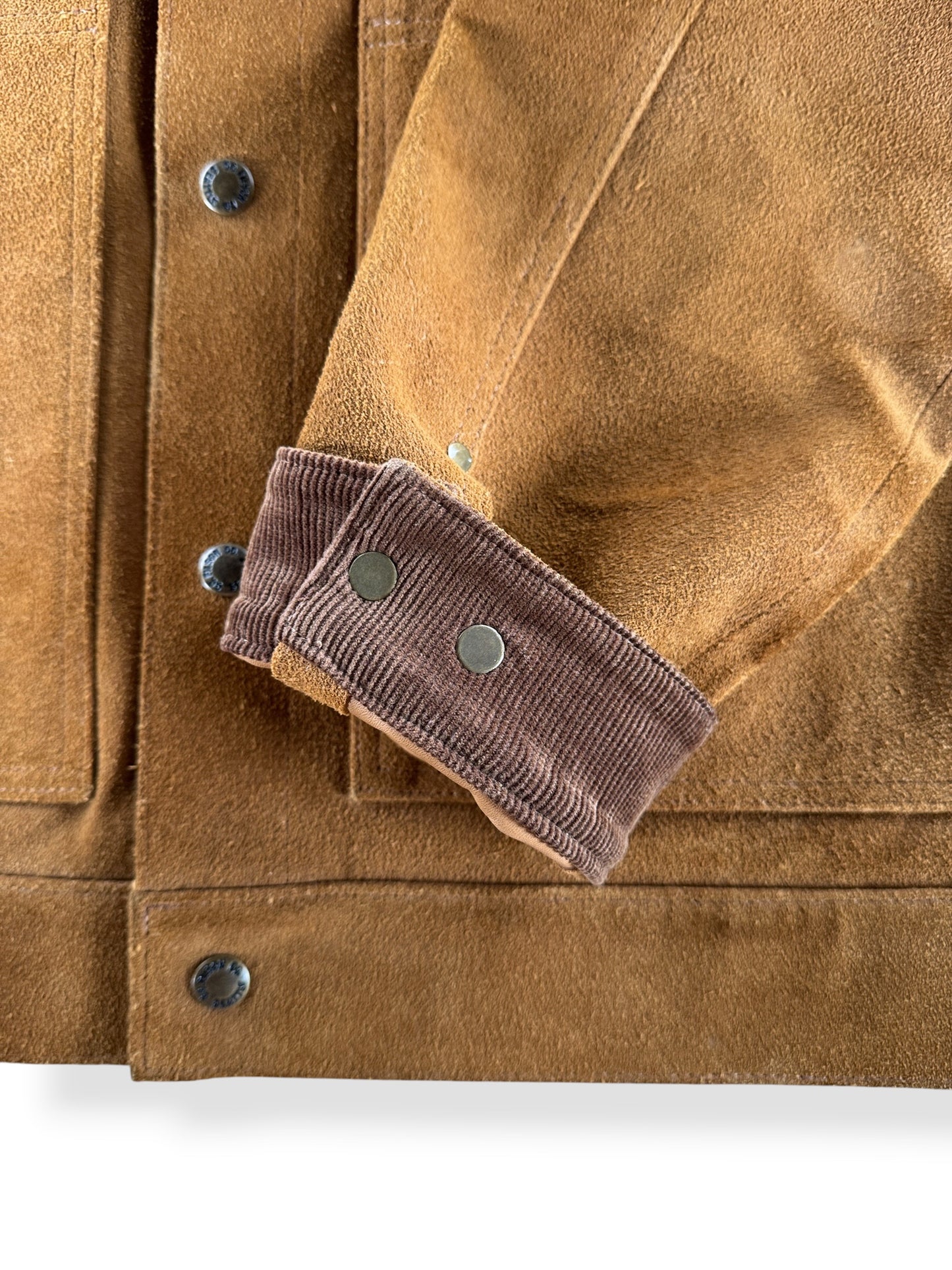 Inside of Cuff on Filson Dark Tan Roughout Leather Short Cruiser SZ M