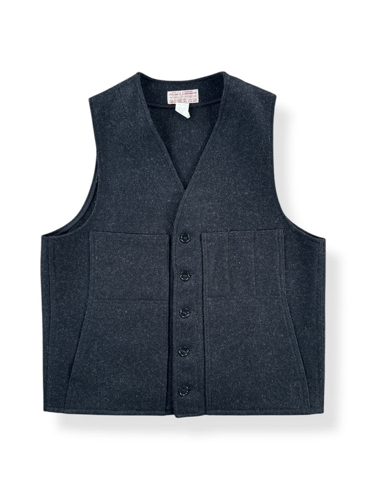 Front of Vintage Filson Charcoal Mackinaw Vest SZ 42