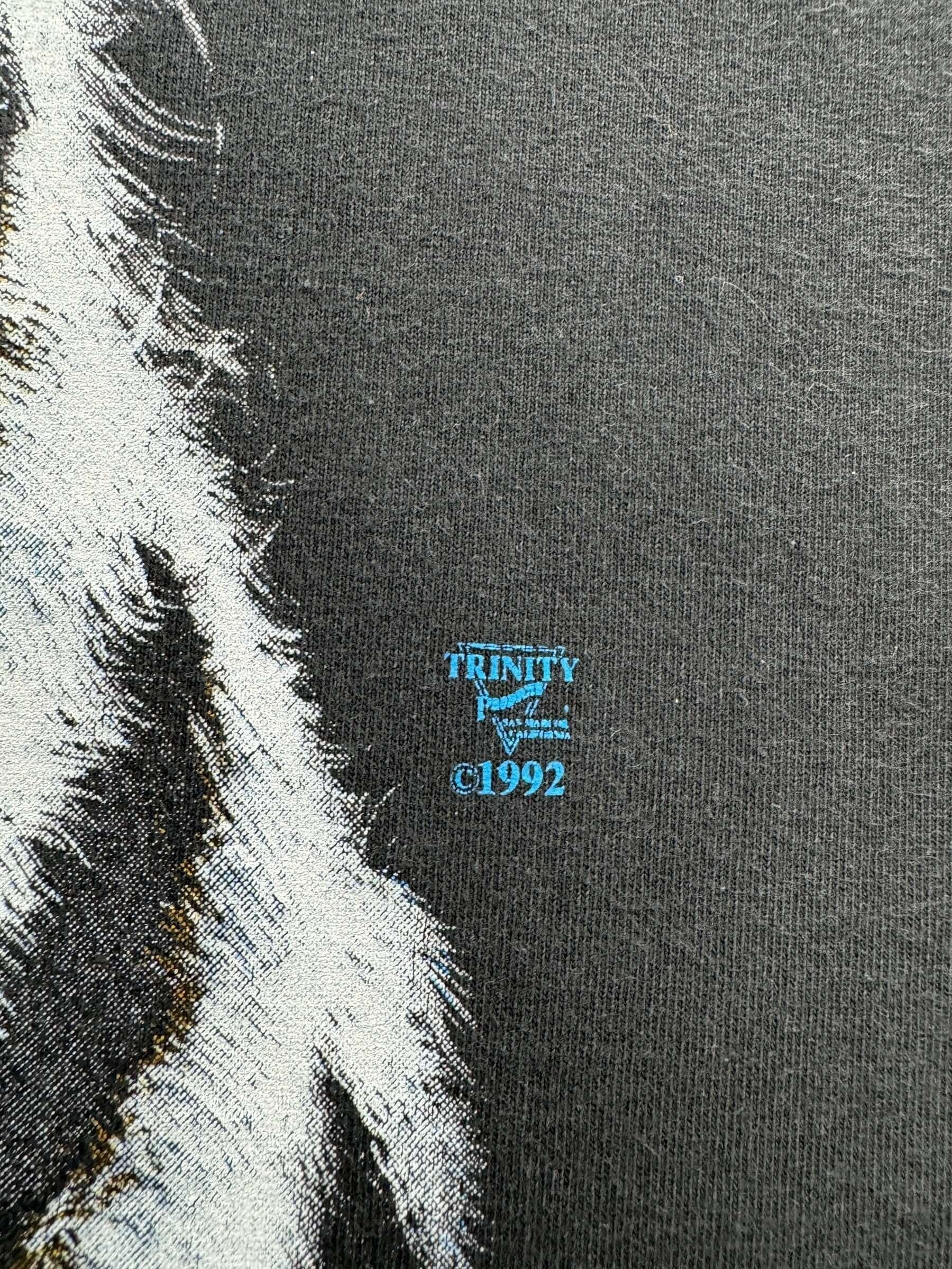 Trademark on Vintage Tiger AOP Tee SZ XL