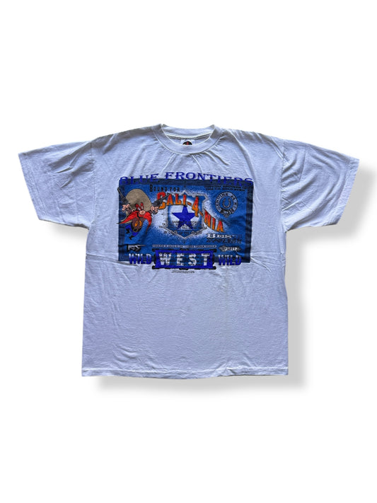 Front of Vintage 1992 Yosemite Sam Blue Frontier Tee SZ XL