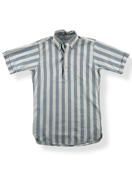 Front of Vintage Lion of Troy Striped Polo Shirt SZ S