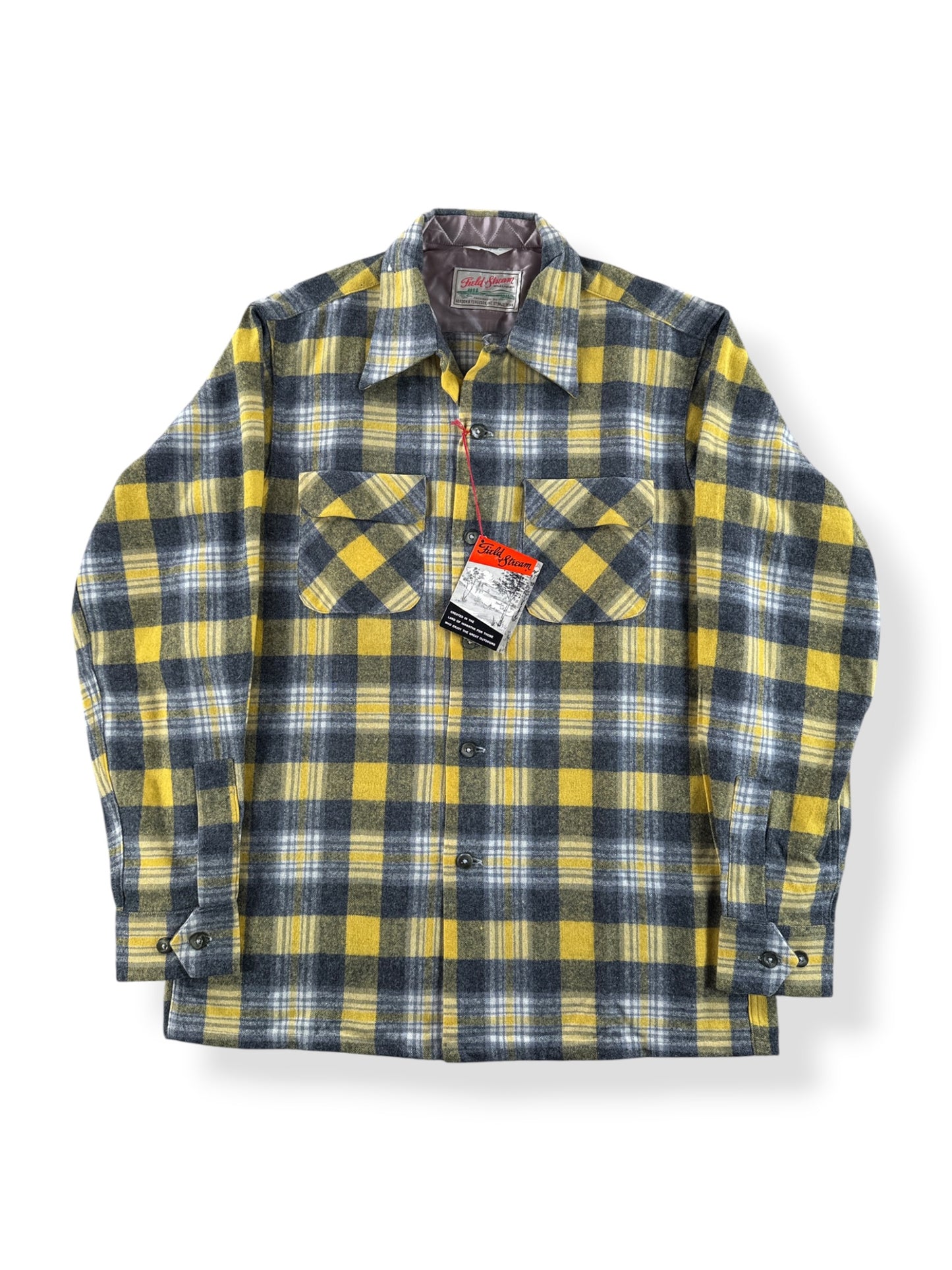 Front of Vintage NOS Field & Stream Wool Blend Flannel SZ M