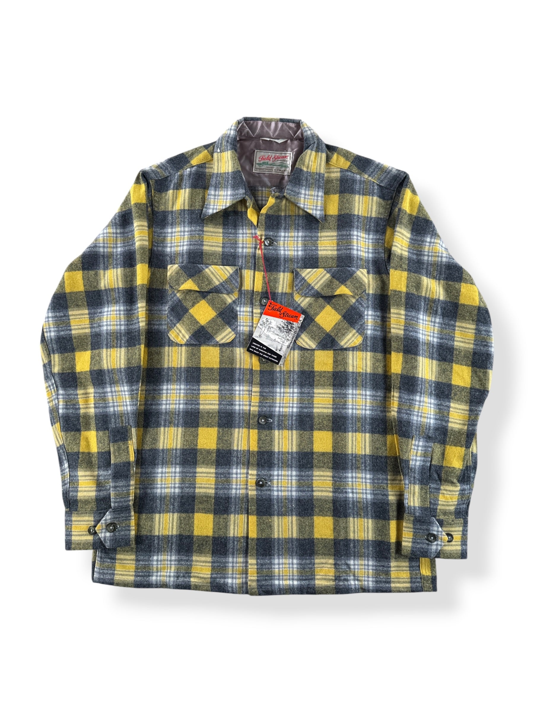 Front of Vintage NOS Field & Stream Wool Blend Flannel SZ M