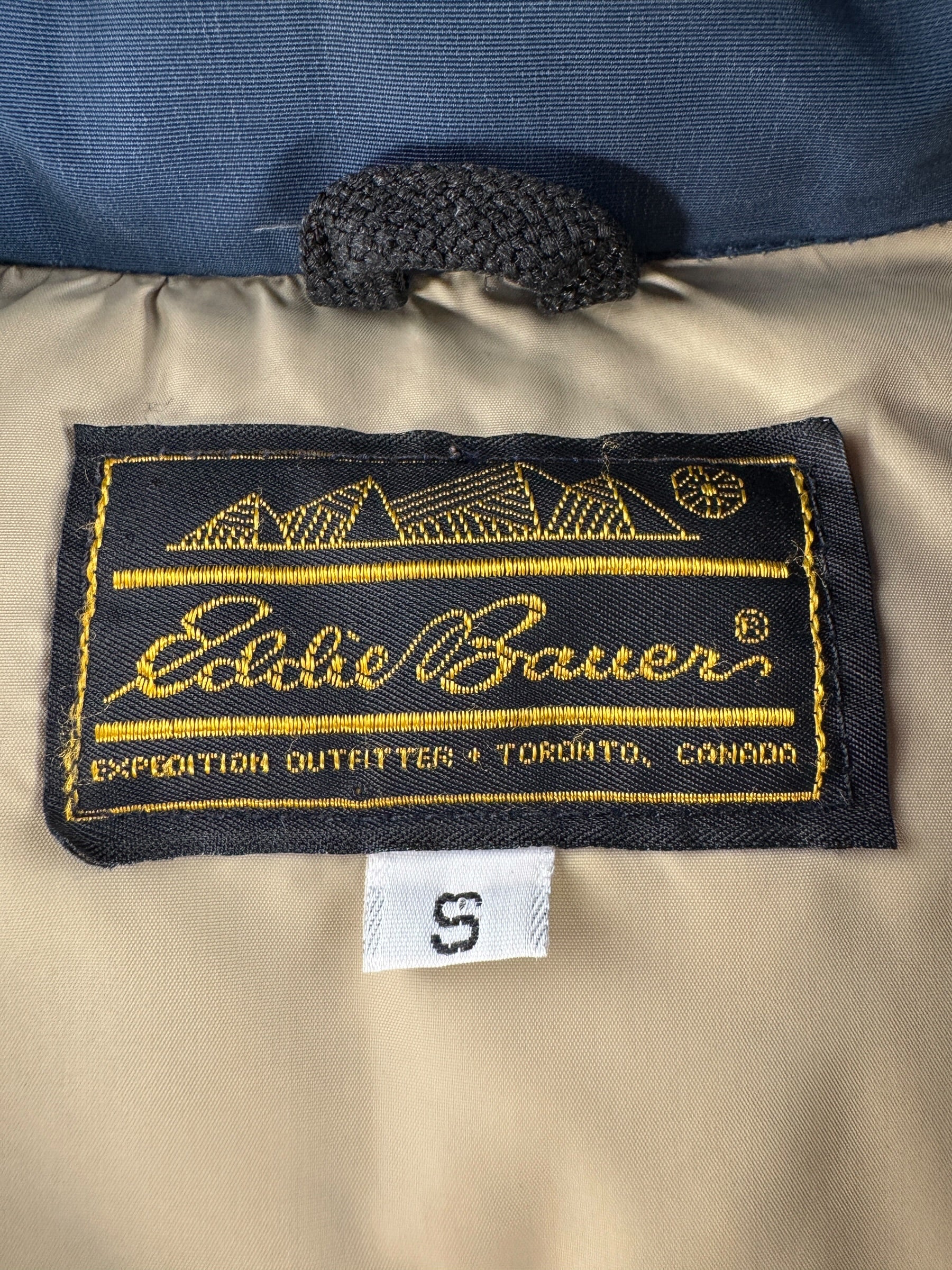 Label on Vintage Eddie Bauer Down Coat SZ S