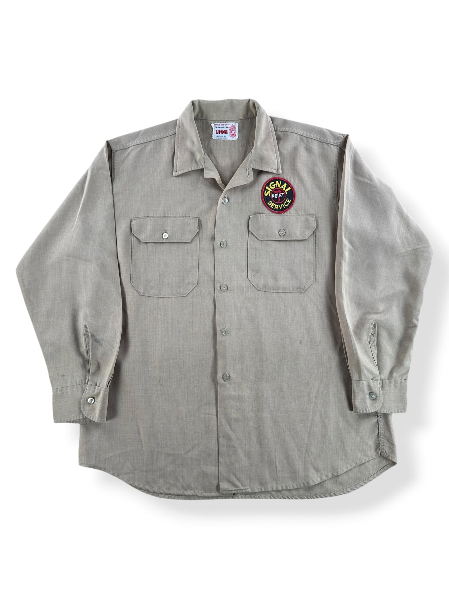 Front of Vintage Lion Signal Service Shirt SZ XL