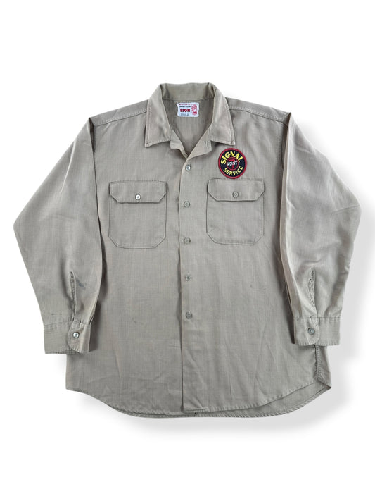 Front of Vintage Lion Signal Service Shirt SZ XL