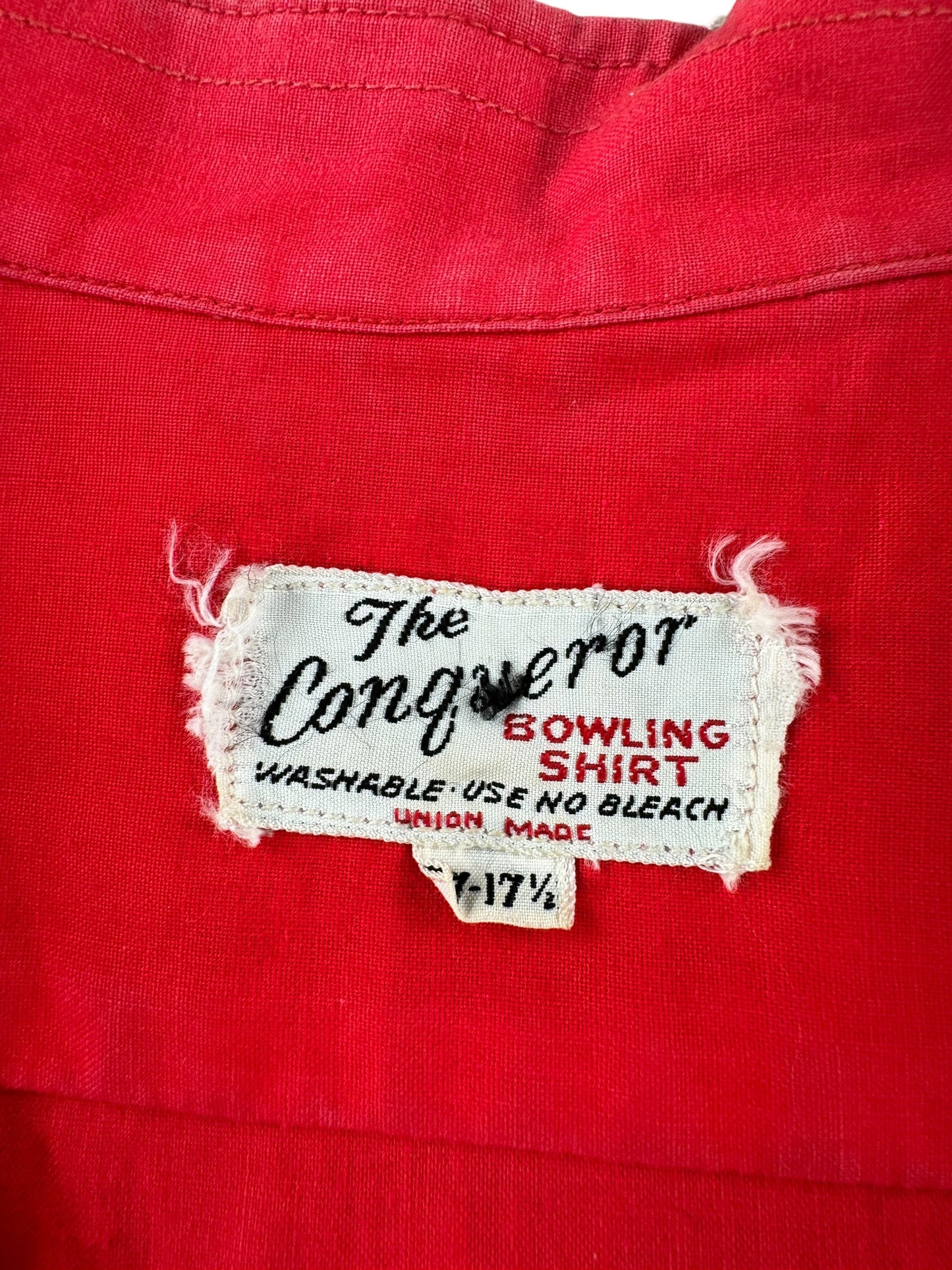 Tag on Seattle Marine Upholsterer Bob Picot Inc Bowling Shirt SZ XL