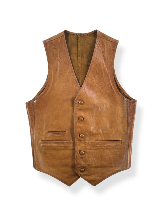 Front of Vintage Leather Vest SZ XS