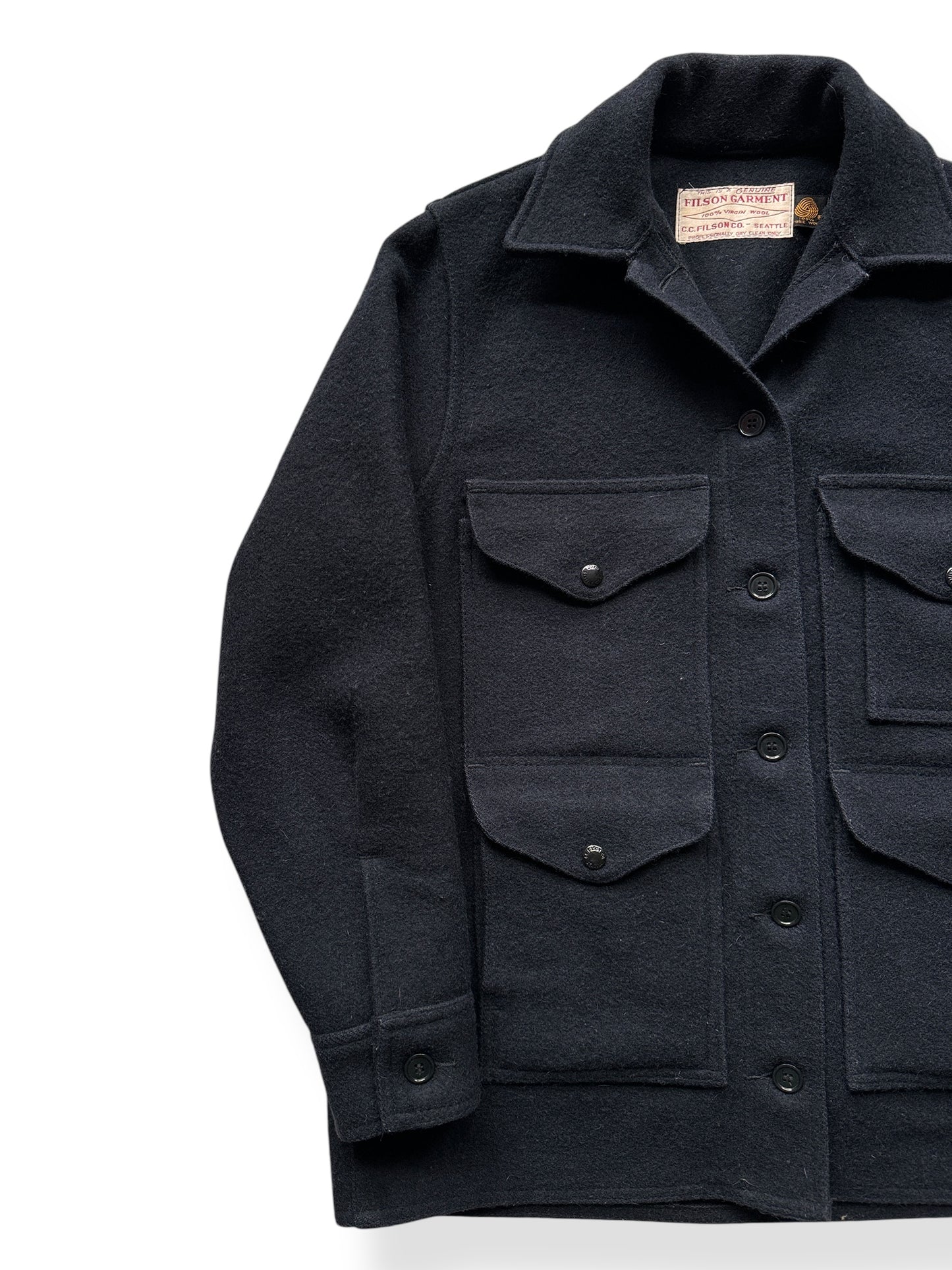 Front Right of Vintage Filson Black Cruiser SZ S