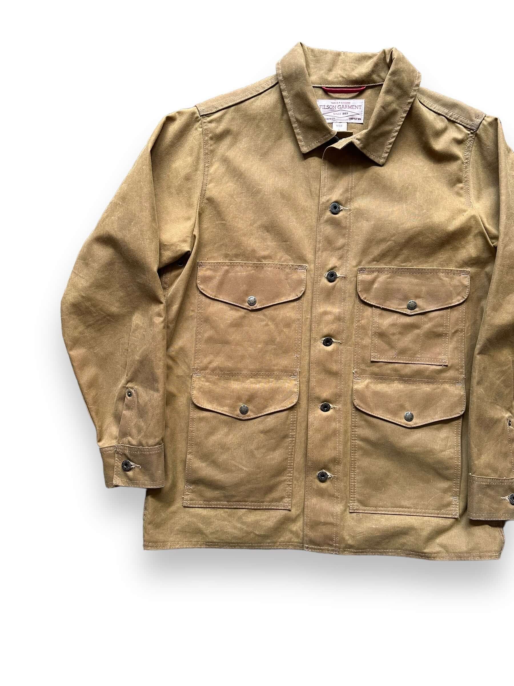 Front Right View of Filson Tin Cloth Cruiser Jacket SZ L | Filson Workwear Seattle