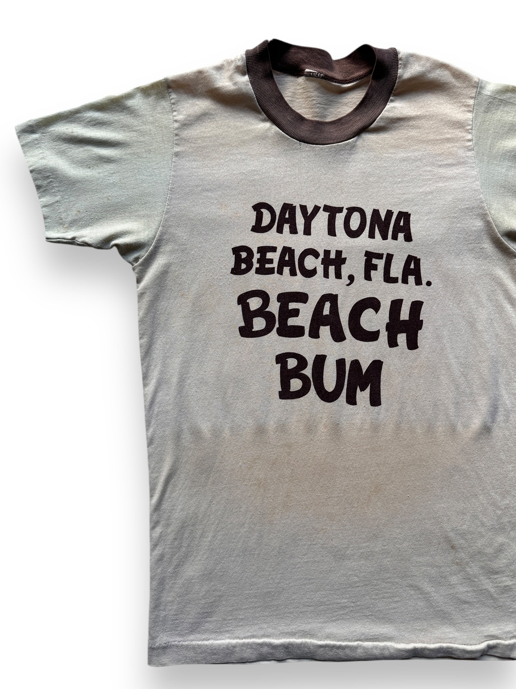 front right of Vintage Daytona Beach Florida Ringer Tee SZ XS