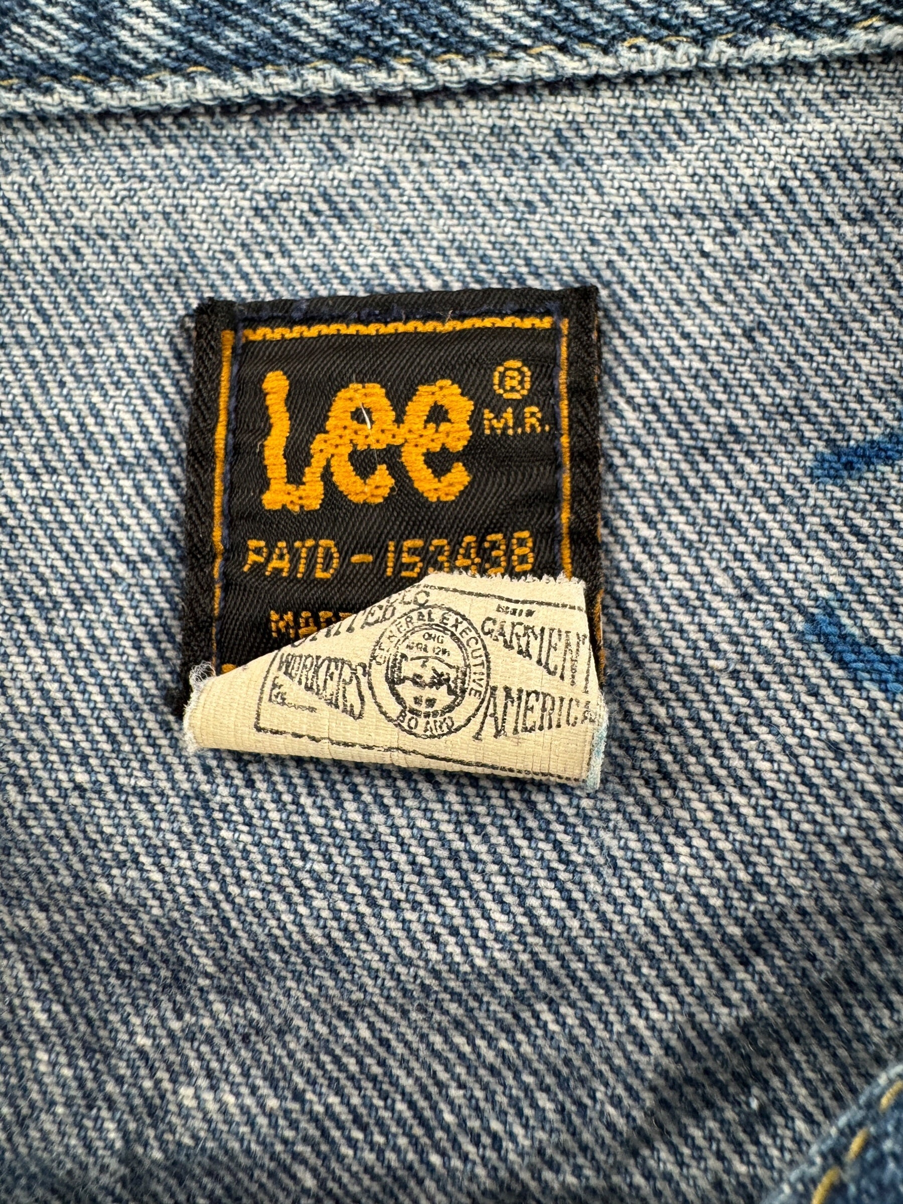 Union Tag on Vintage 80s Era Lee Riders Jacket SZ L