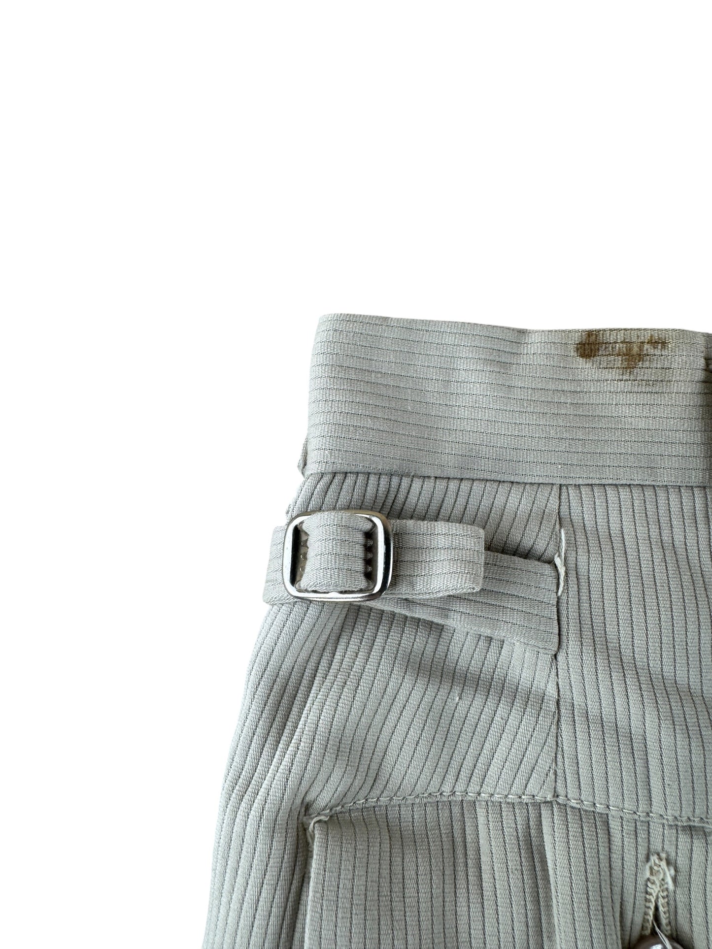 Side Cinch on Vintage Fieldmaster Piqued Cotton Side Synch Trousers W33