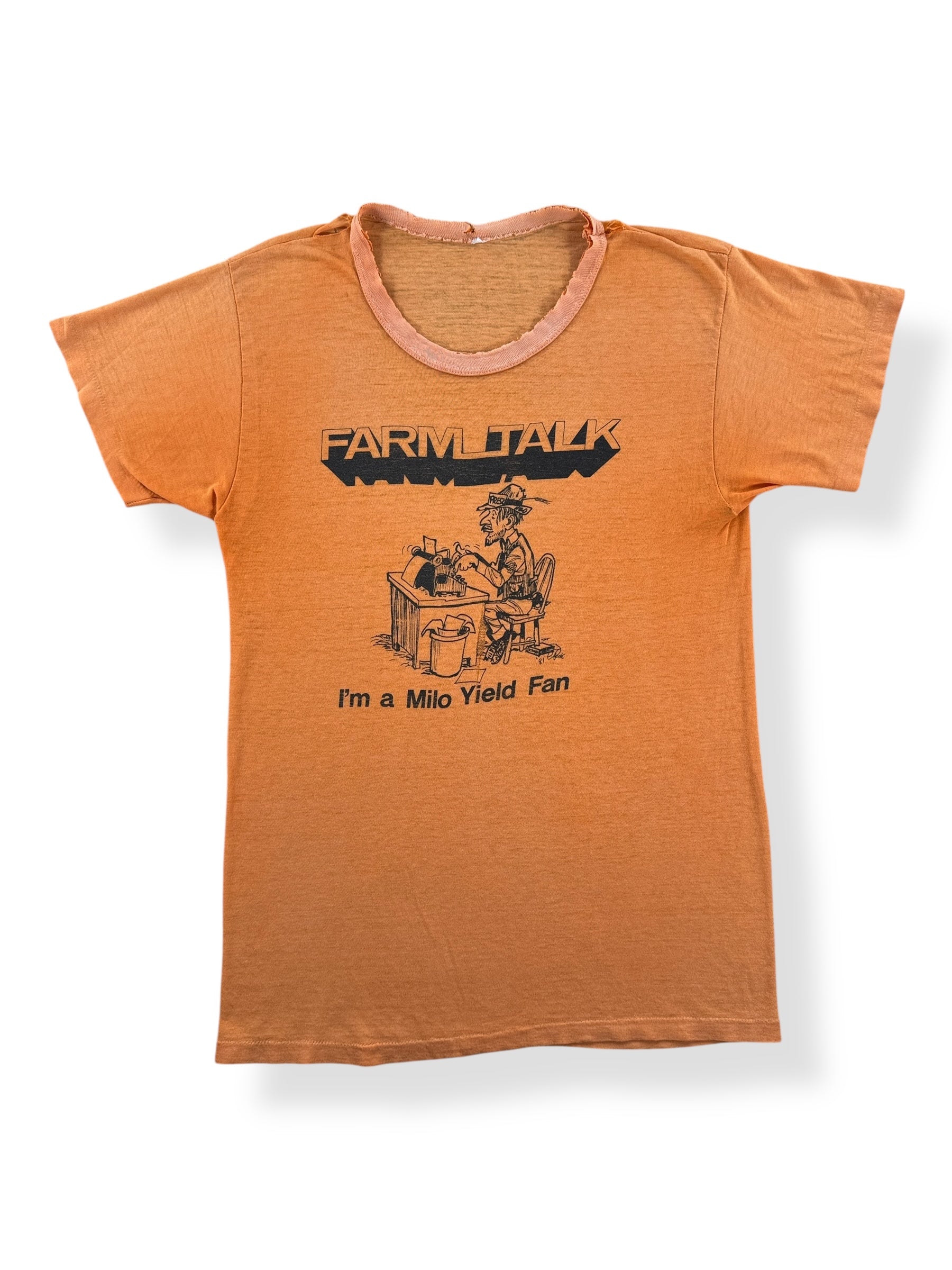 Front of Vintage Farming Newspaper Tee SZ S AS IS