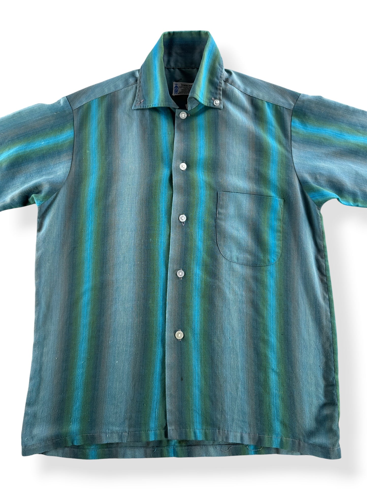Close-up of Vintage 60's/70's Shadow Plaid Towncraft Shirt SZ 14 (Fits XS)