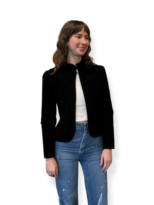 Front of Vintage Cleveland Street Velvet Jacket SZ XS