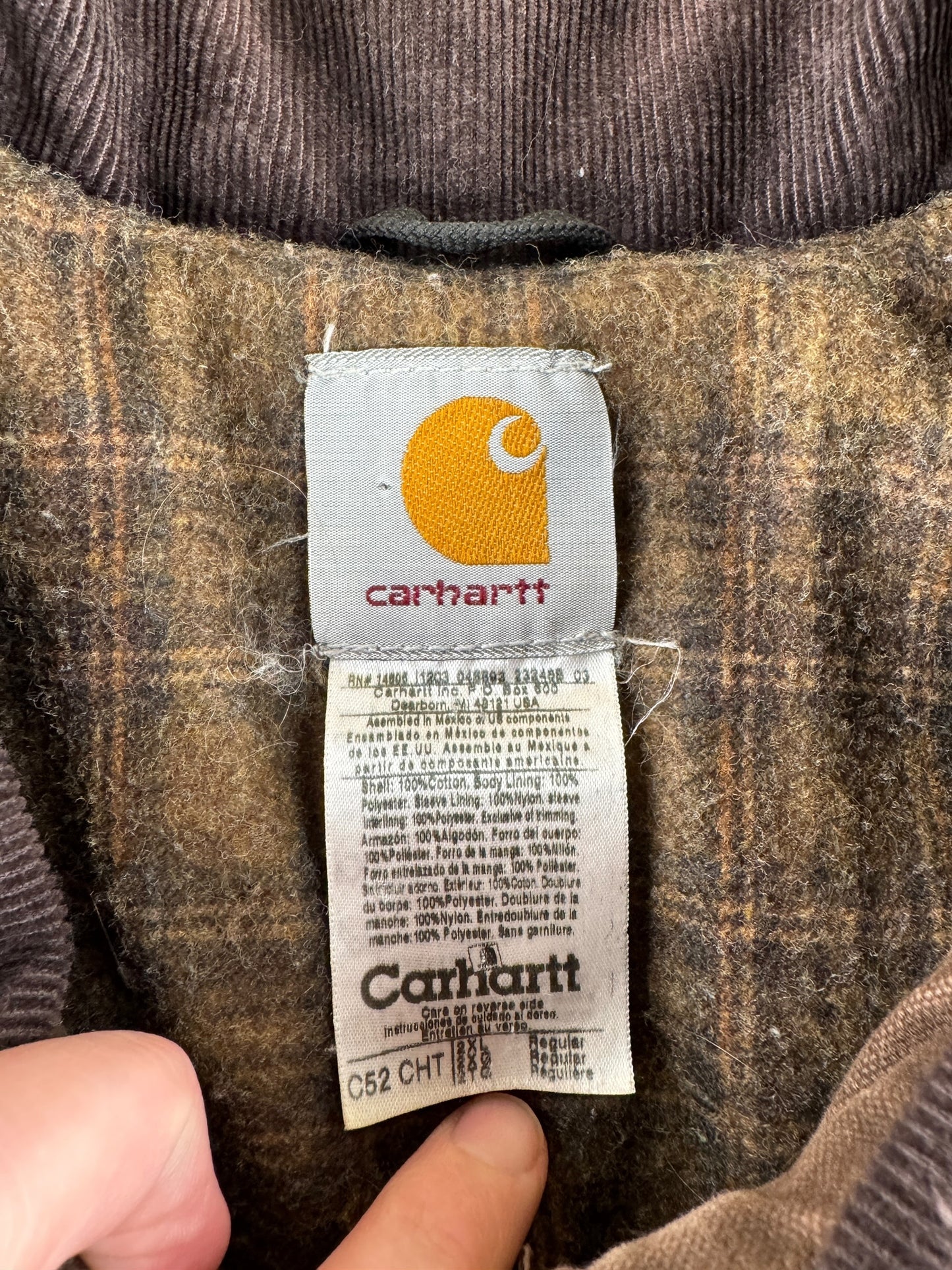 Tag on Carhartt C52 CHT Coat SZ XXL