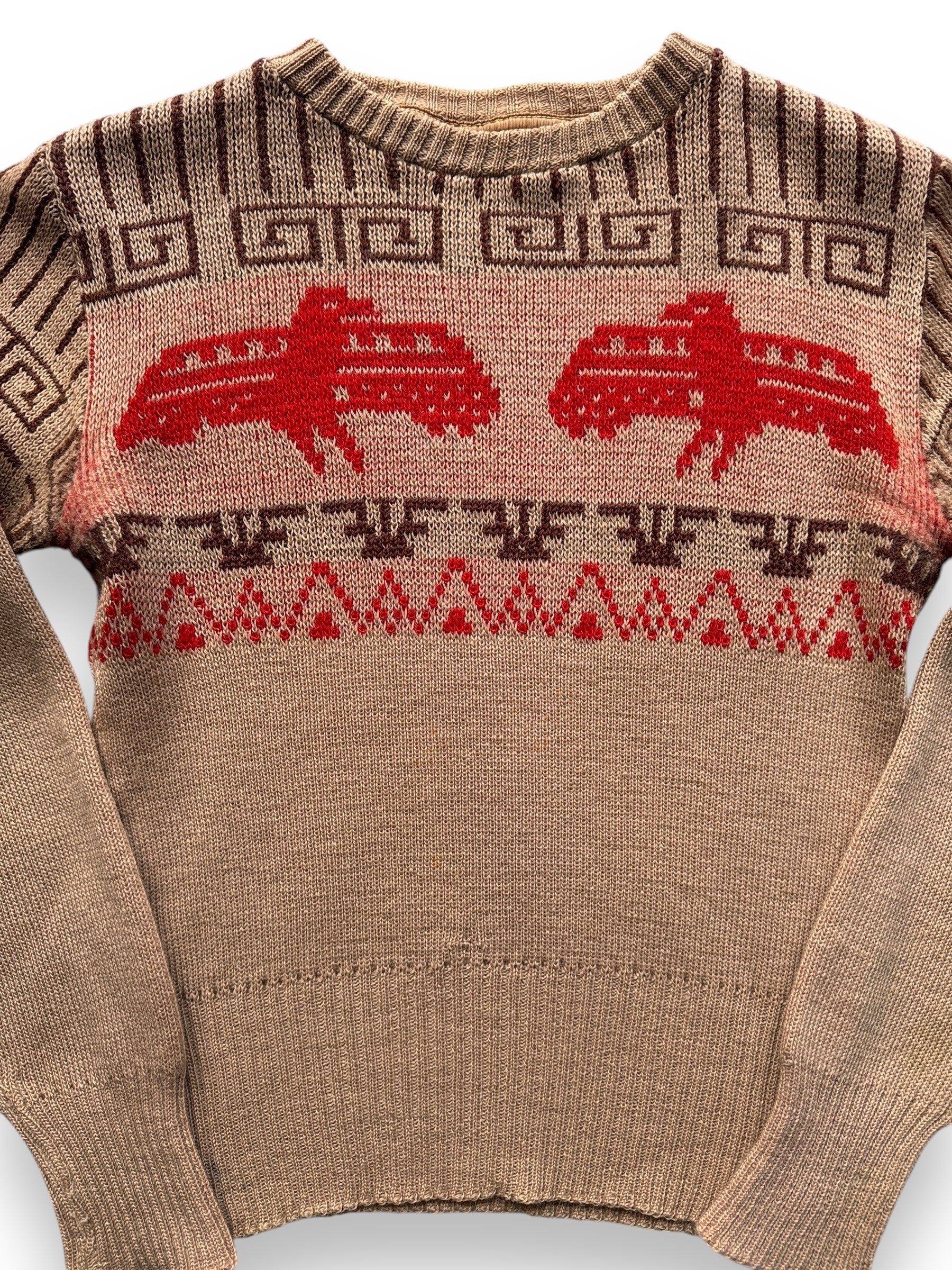 front close up of Vintage Thunderbird Ski Sweater SZ S